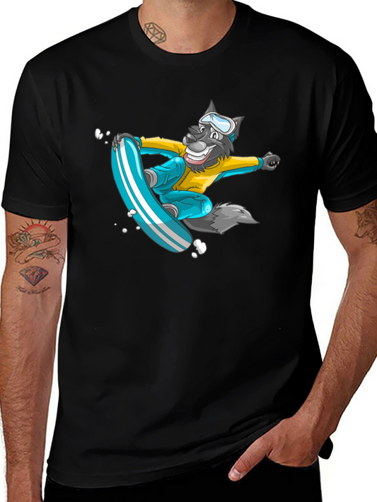 Wolf Snowboarder Graphic Tee - Cool & Unique Design