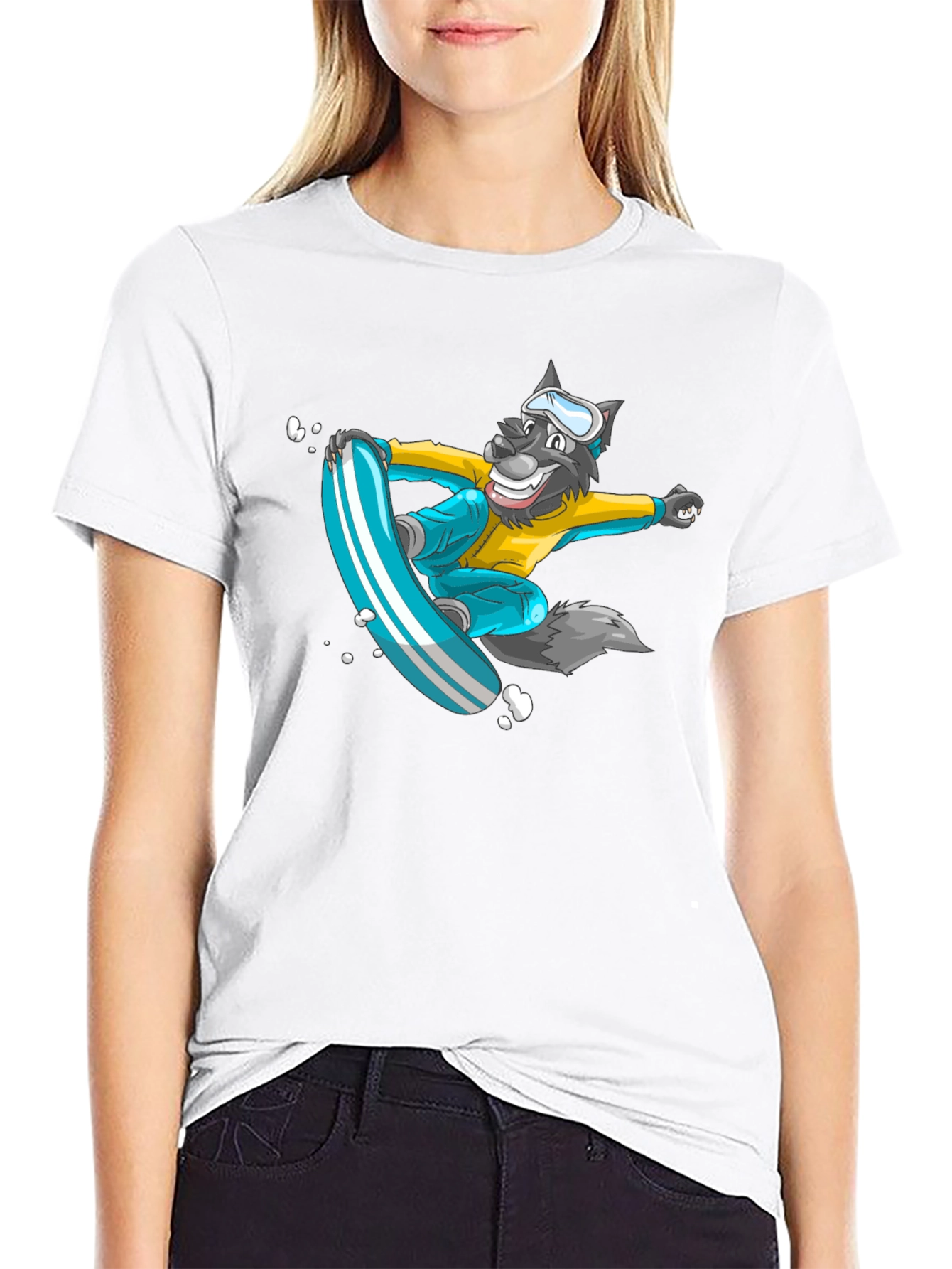 Wolf Snowboarder Graphic Tee - Cool & Unique Design