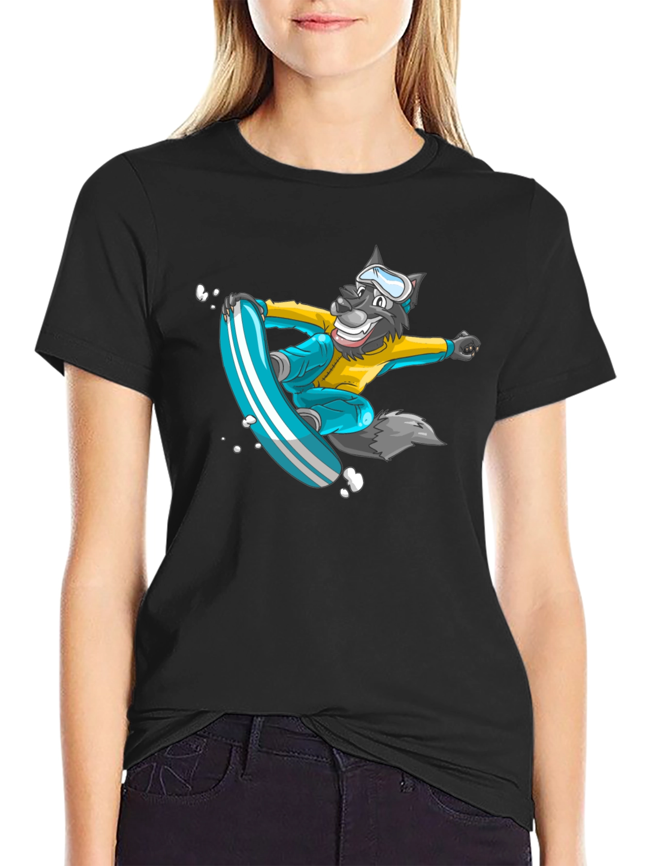 Wolf Snowboarder Graphic Tee - Cool & Unique Design