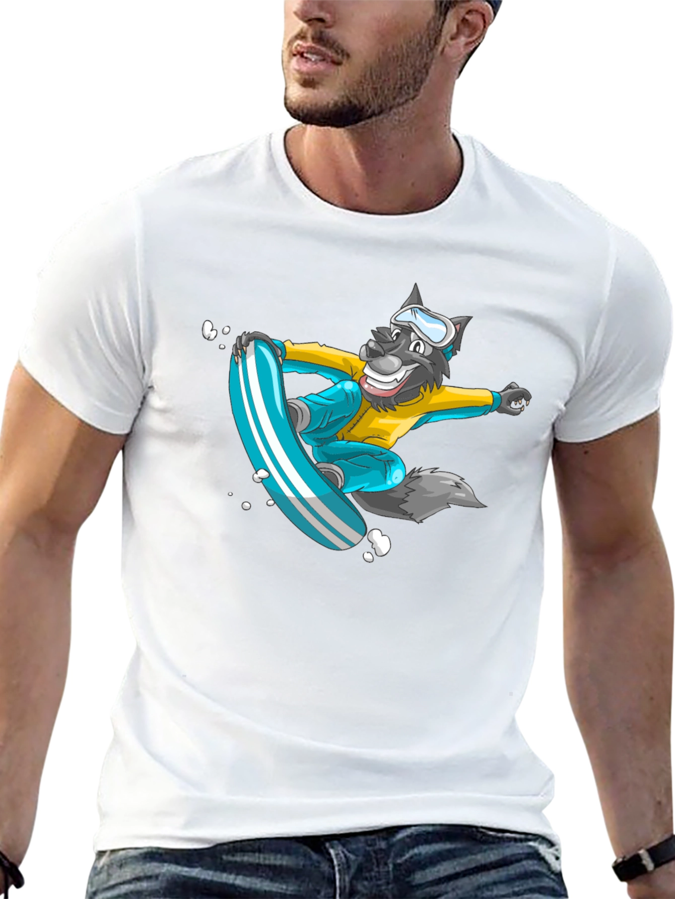 Wolf Snowboarder Graphic Tee - Cool & Unique Design