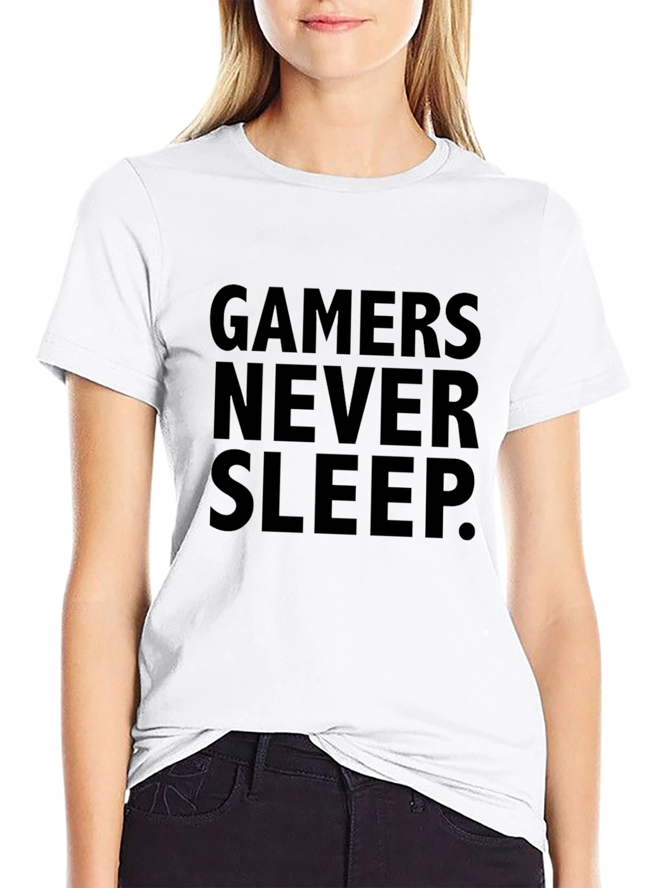 Gamers Never Sleep Black T-Shirt