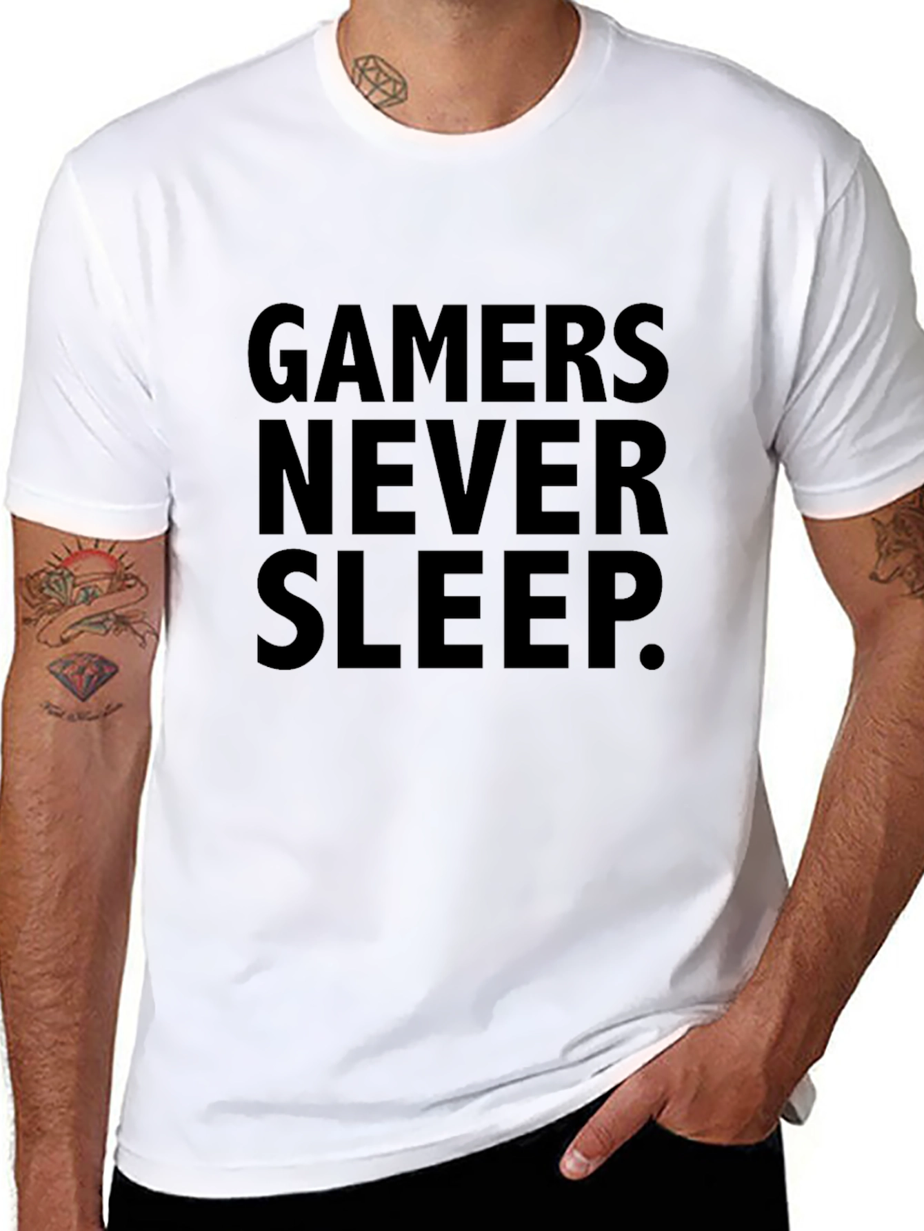 Gamers Never Sleep Black T-Shirt