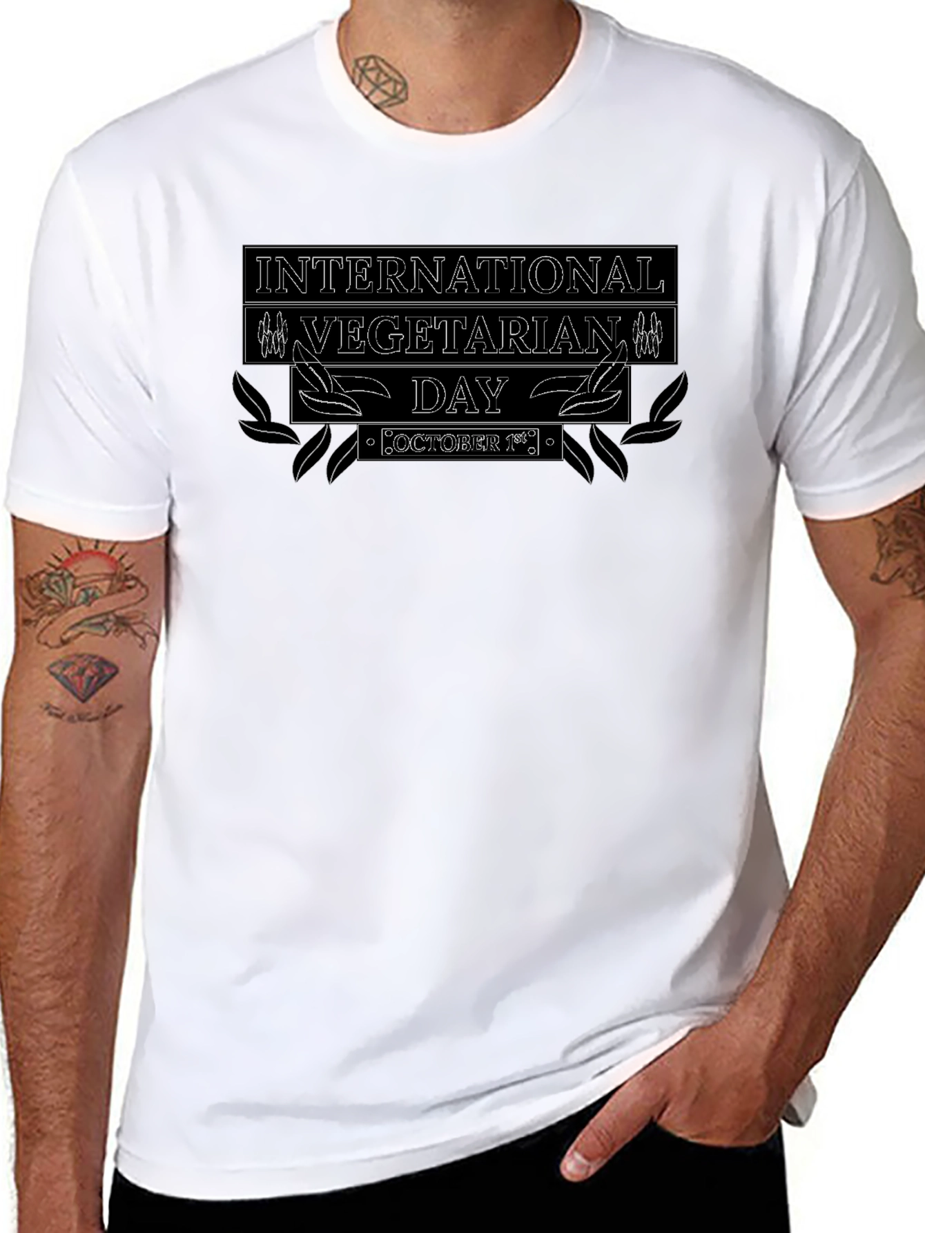 International Vegetarian Day Black T-Shirt