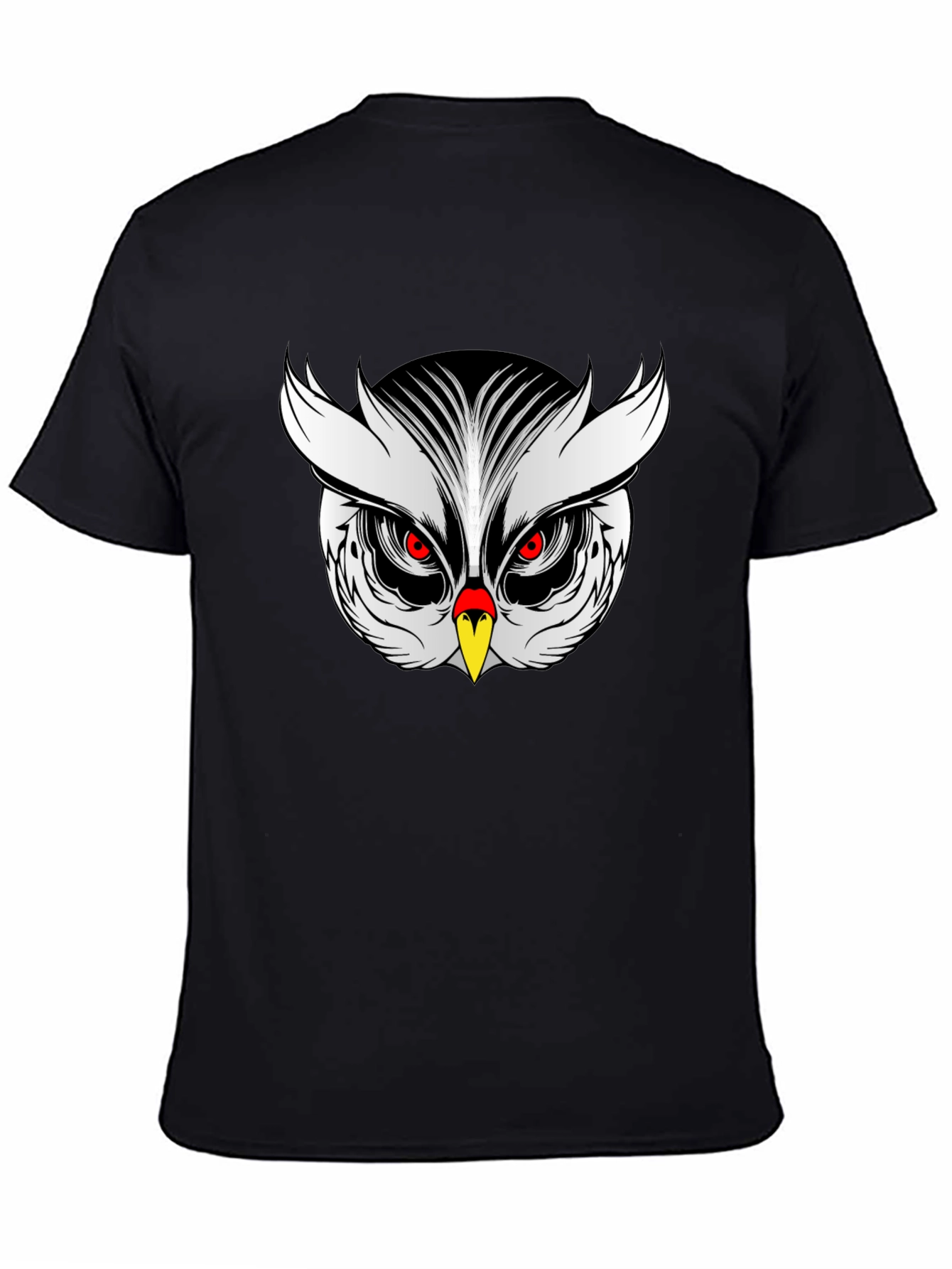Owl Graphic Print Black T-Shirt