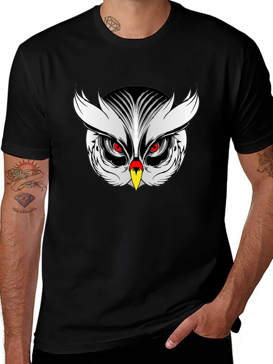 Owl Graphic Print Black T-Shirt