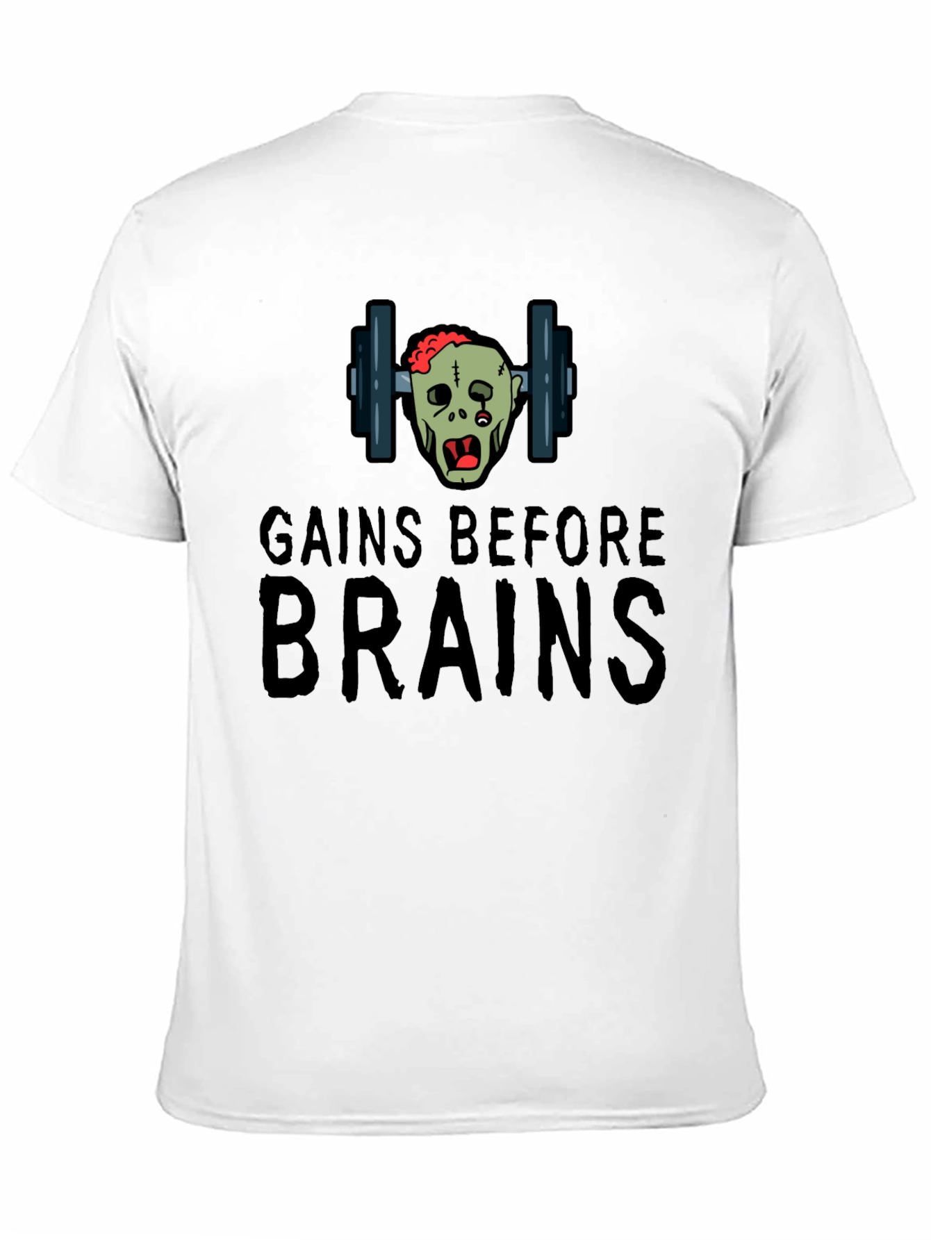 Gains Before Brains Zombie Workout T-Shirt