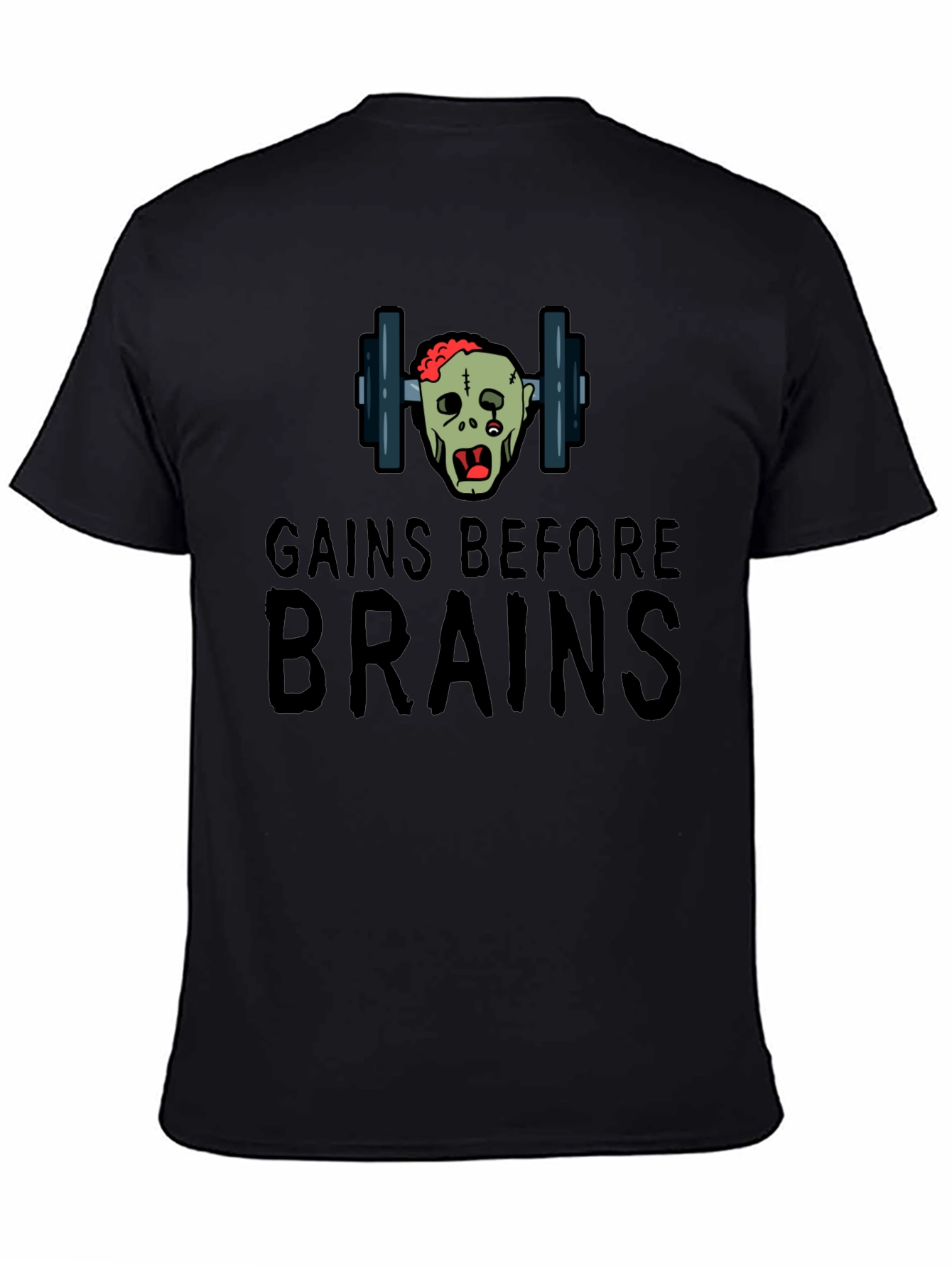 Gains Before Brains Zombie Workout T-Shirt