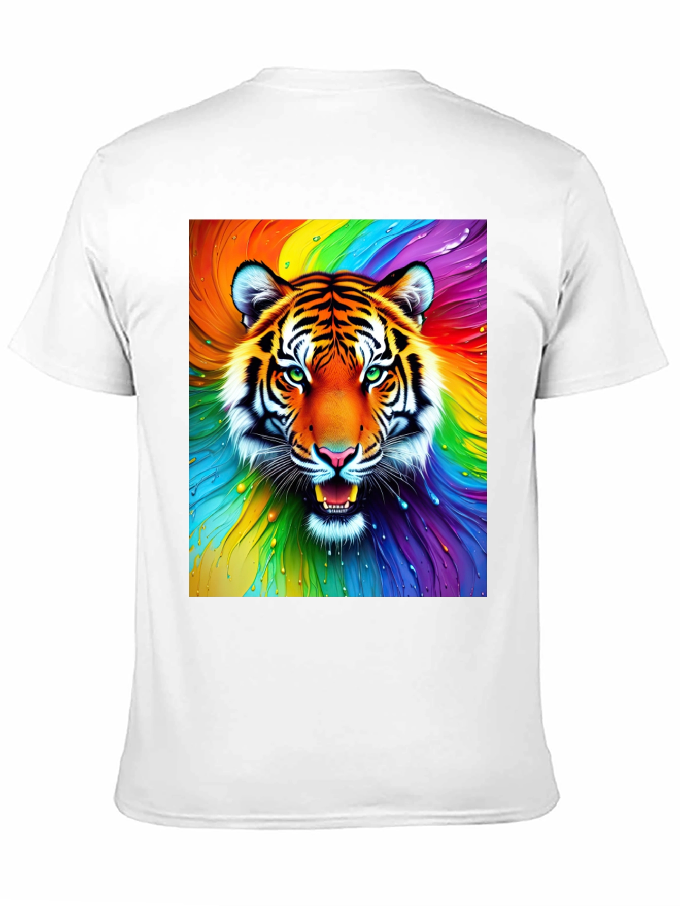 Rainbow Tiger Graphic Tee - Bold Animal Print