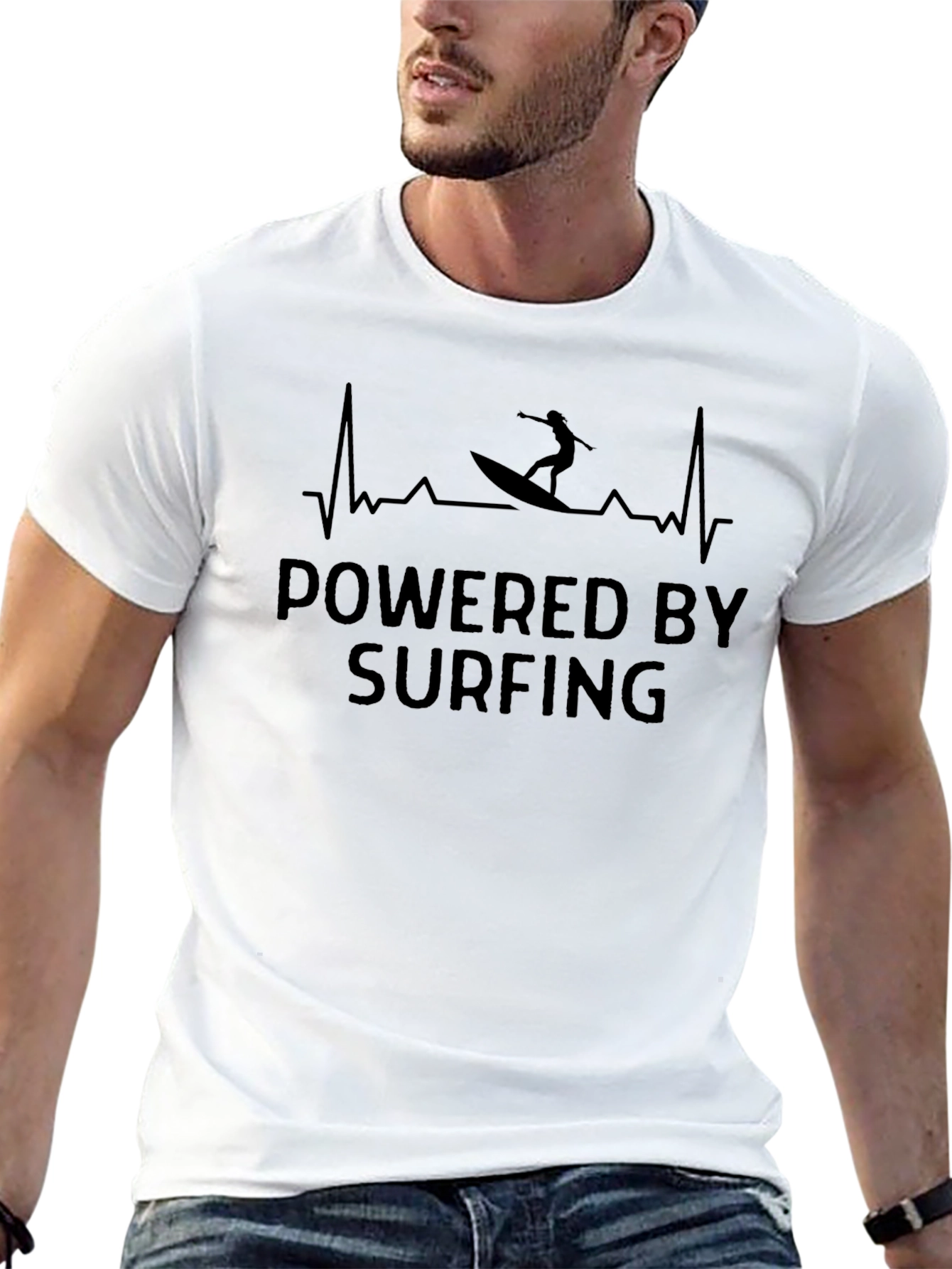 Powered by Surfing Black T-Shirt