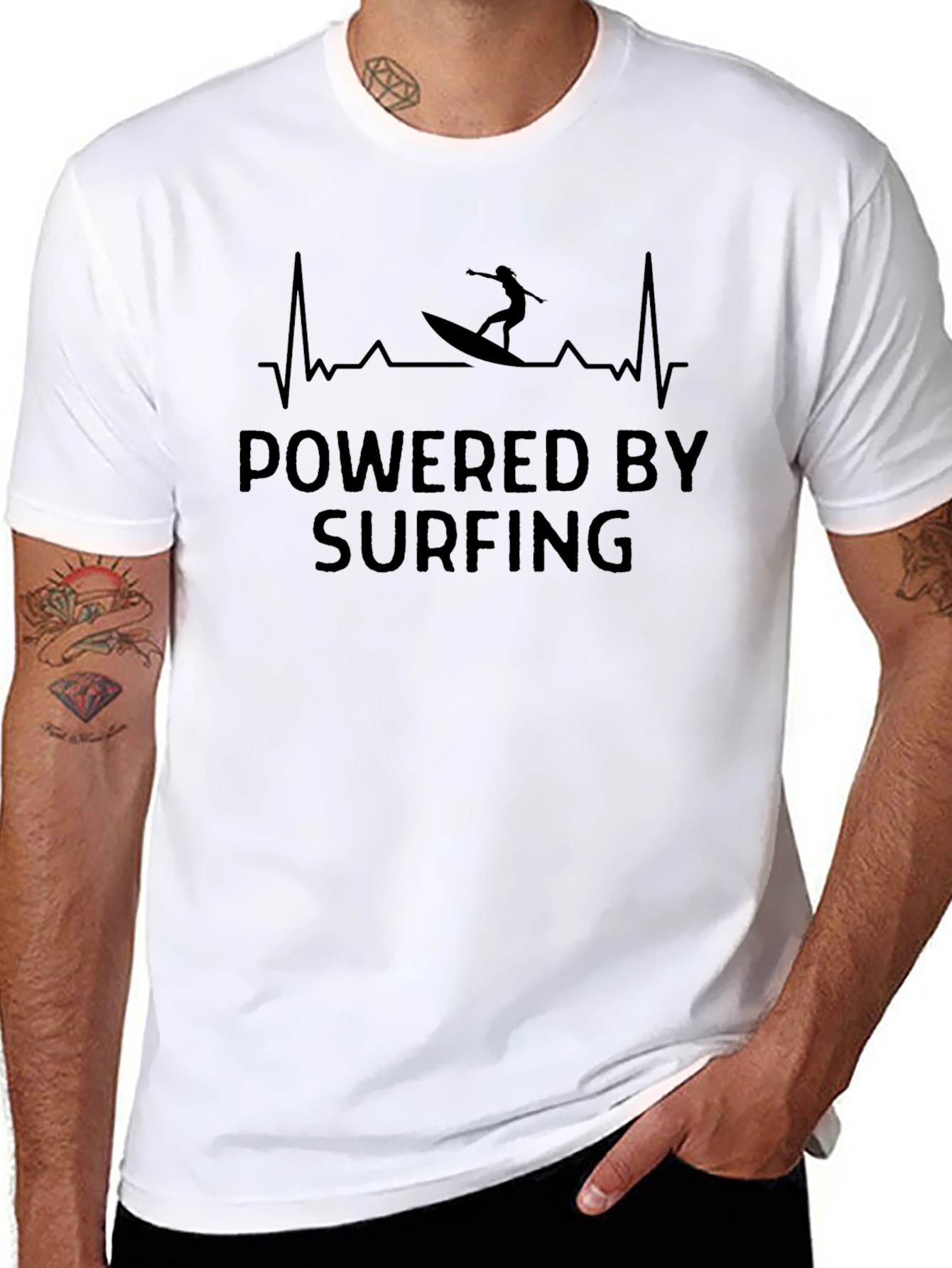 Powered by Surfing Black T-Shirt