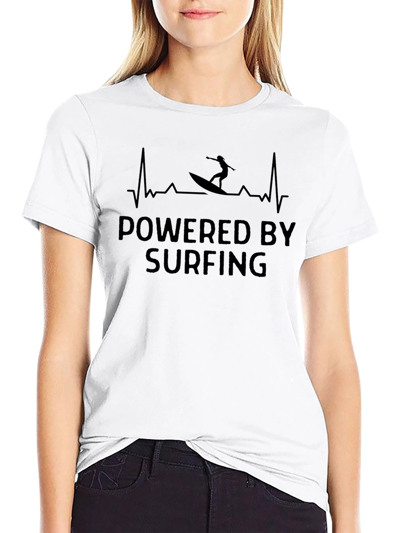Powered by Surfing Black T-Shirt
