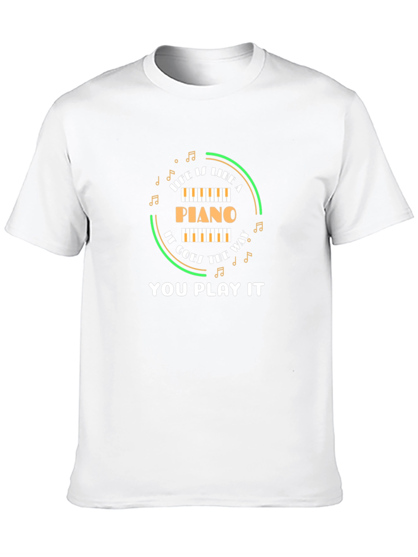 Life Is Like A Piano Black T-Shirt