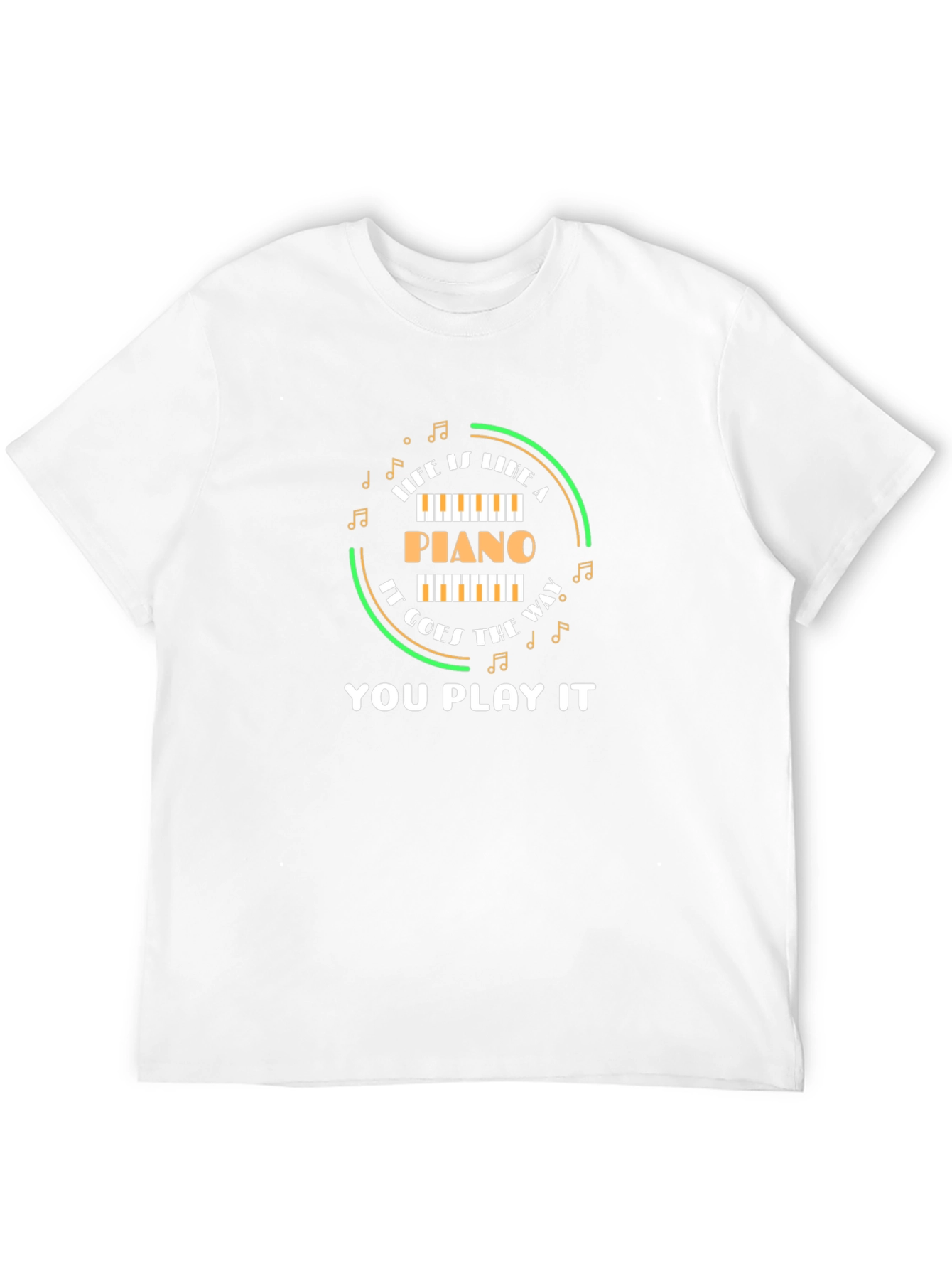 Life Is Like A Piano Black T-Shirt
