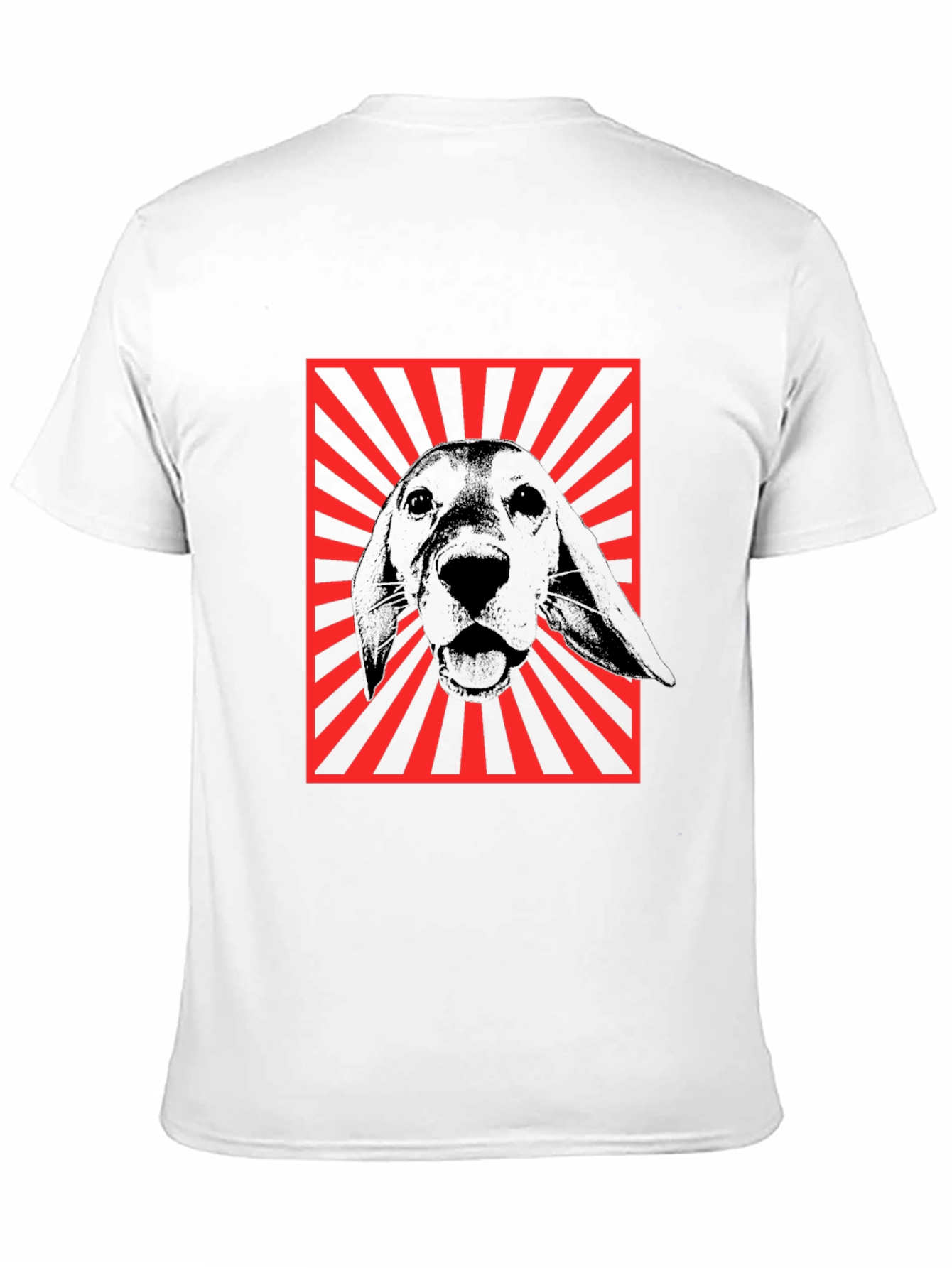 Dog Graphic Tee - Red Rays Black Shirt