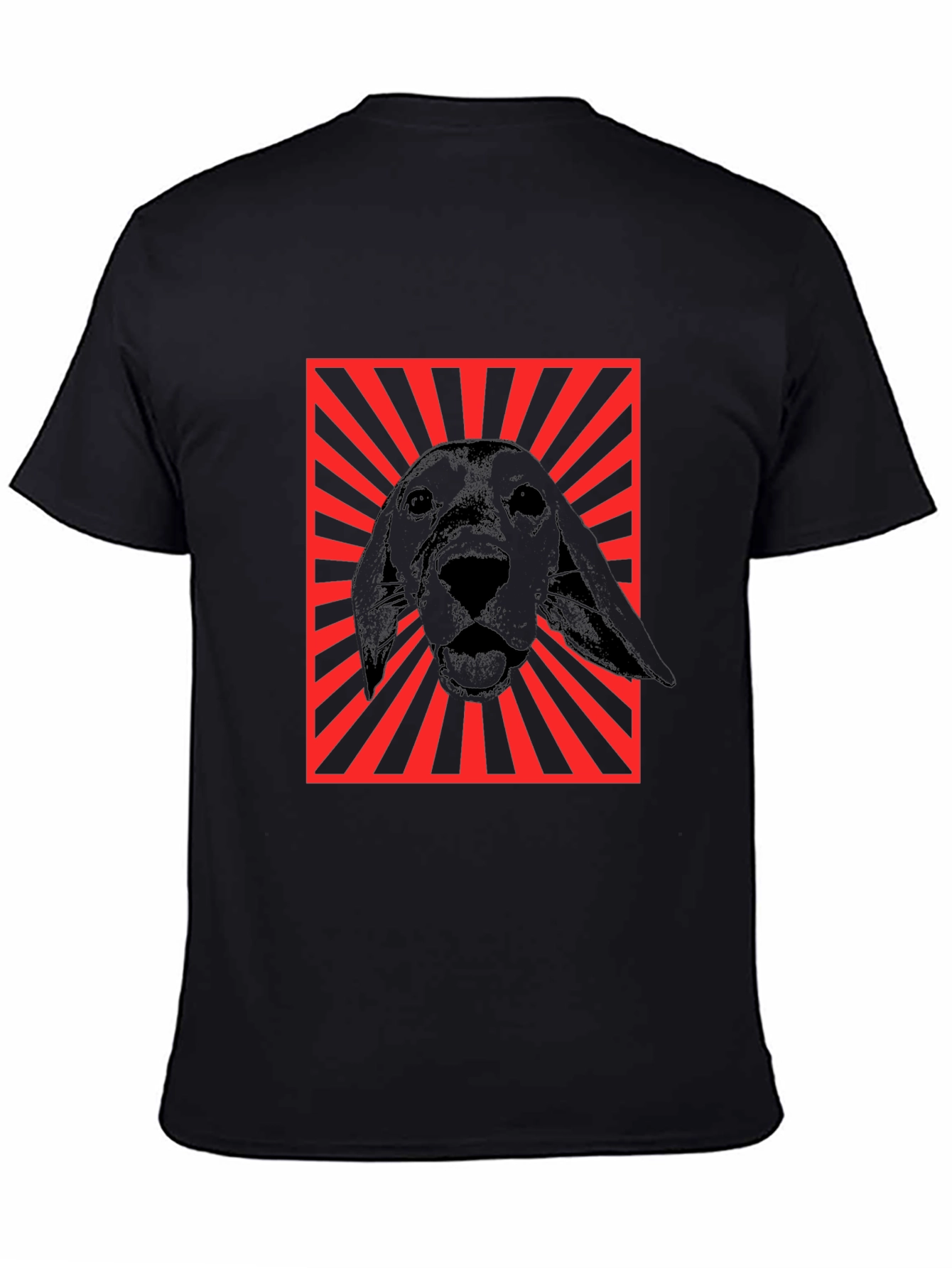 Dog Graphic Tee - Red Rays Black Shirt