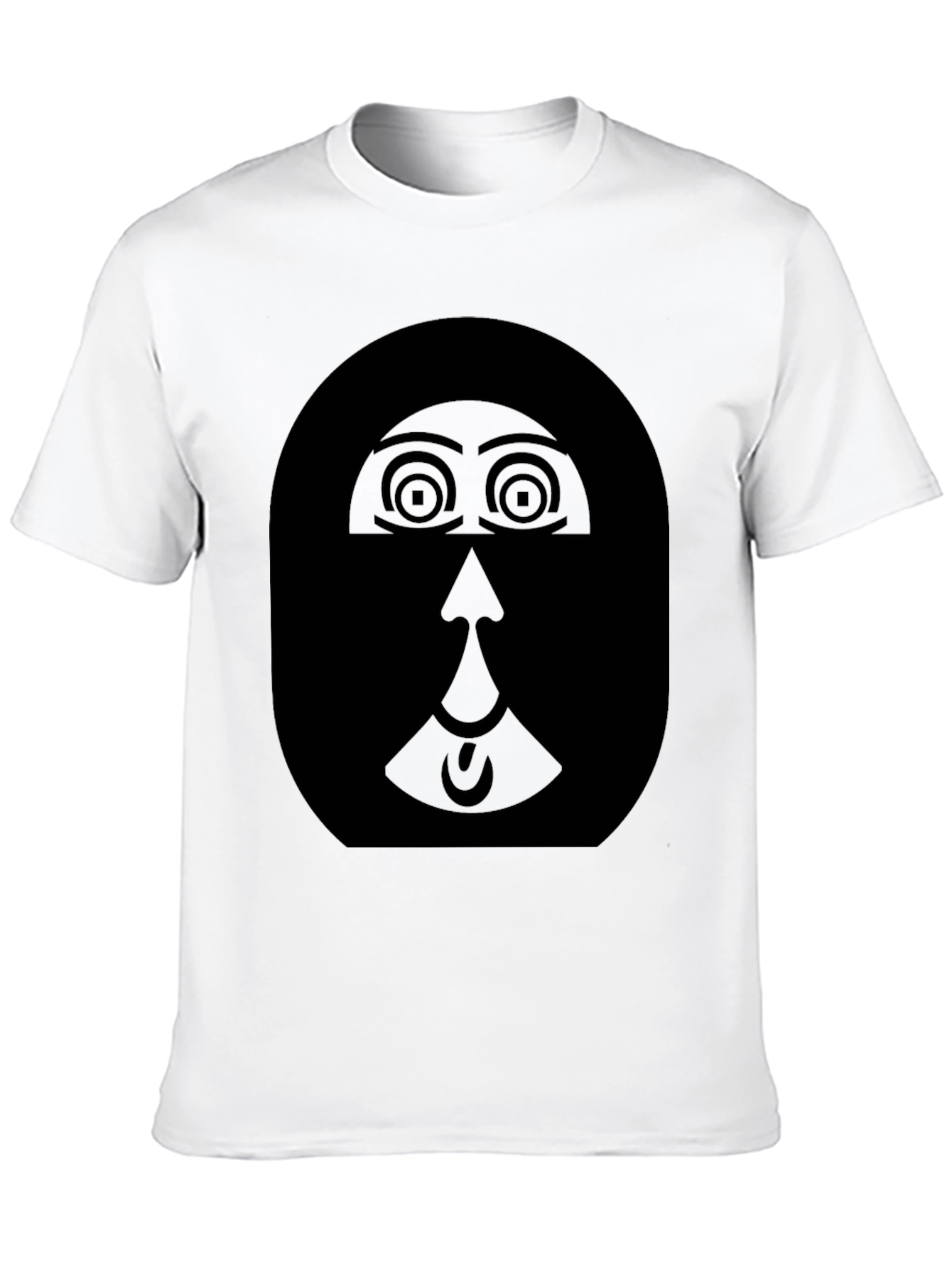 Abstract Face Graphic Black T-Shirt