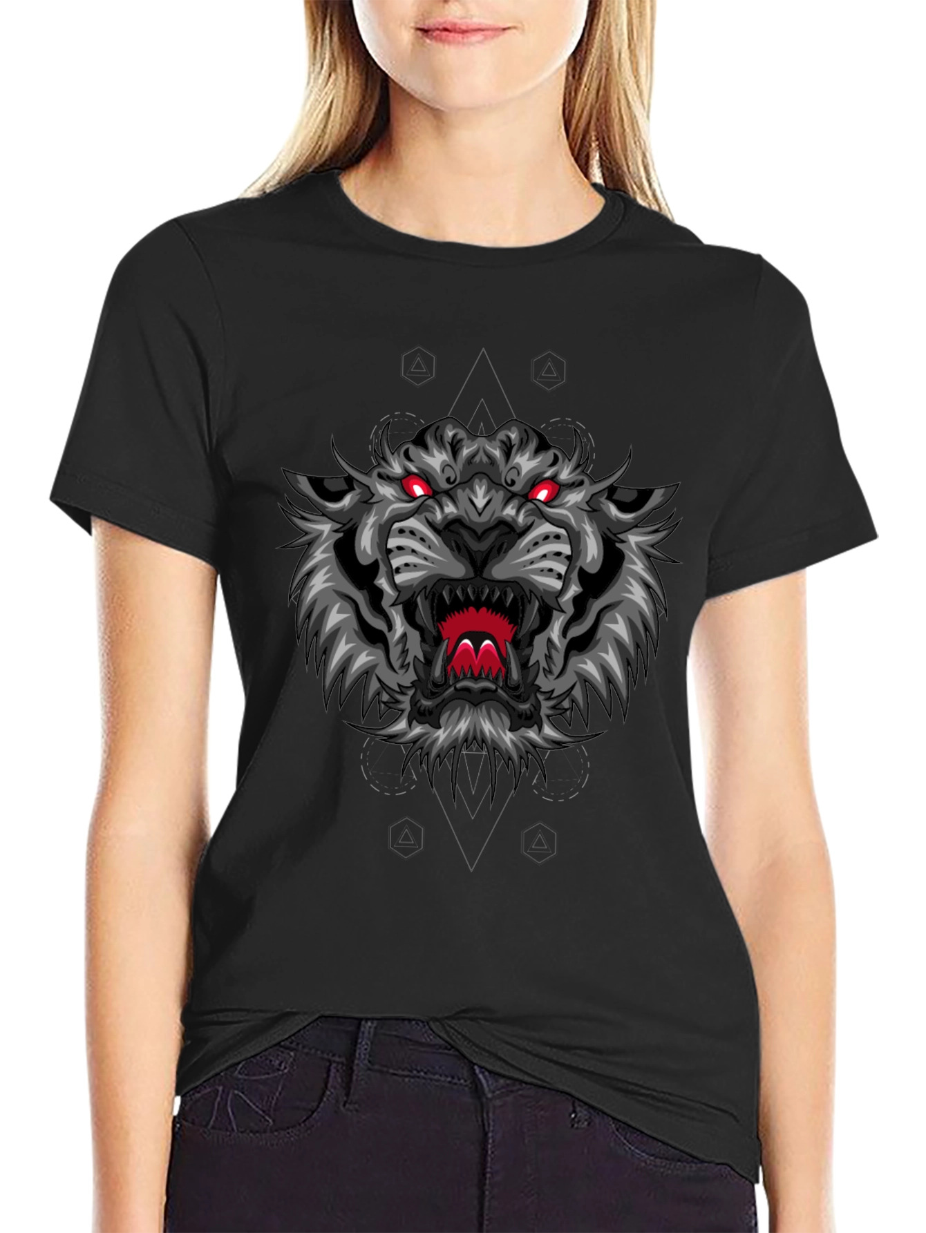 Fierce Tiger Graphic Tee - Black Cotton Comfort