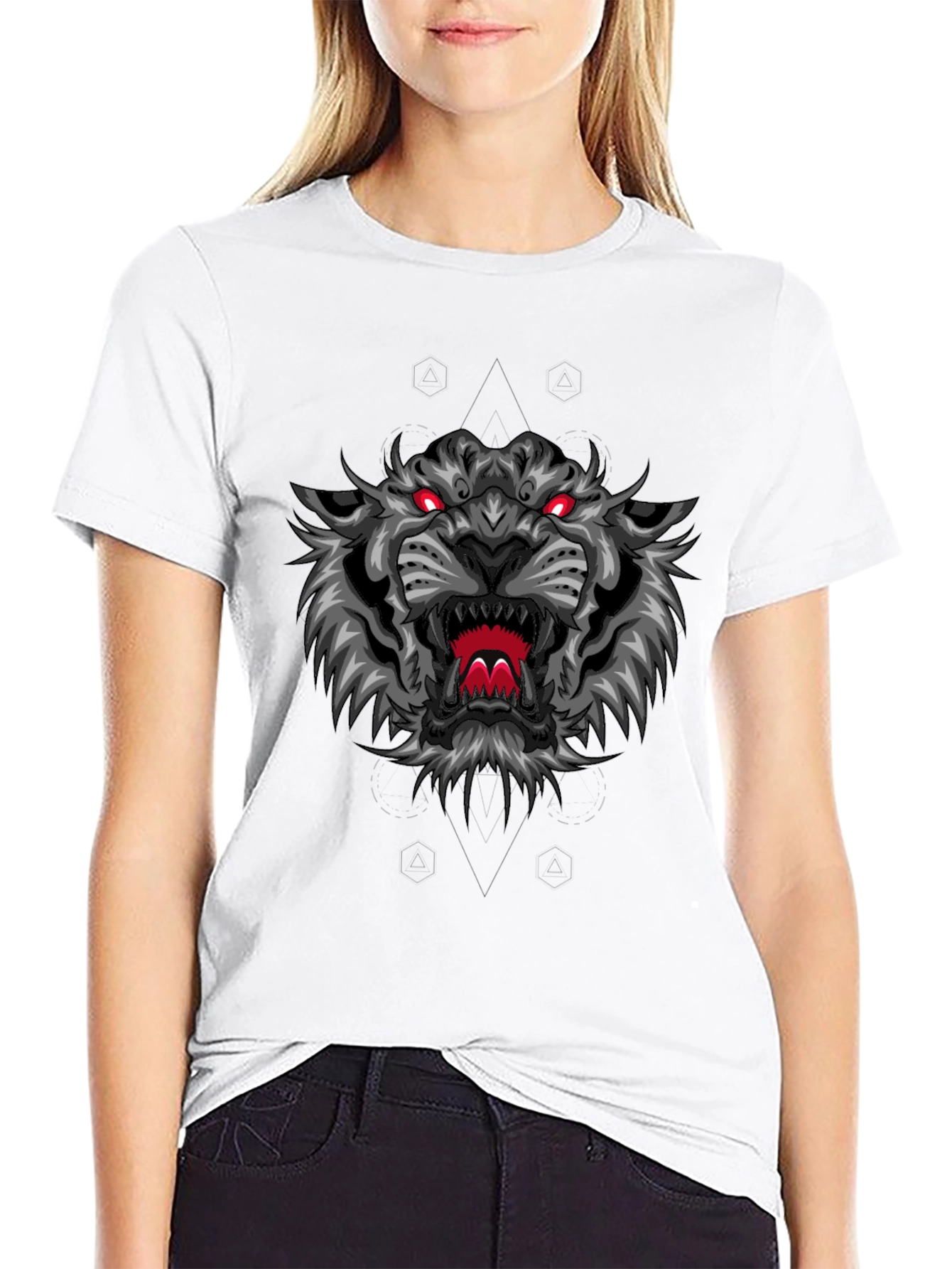 Fierce Tiger Graphic Tee - Black Cotton Comfort