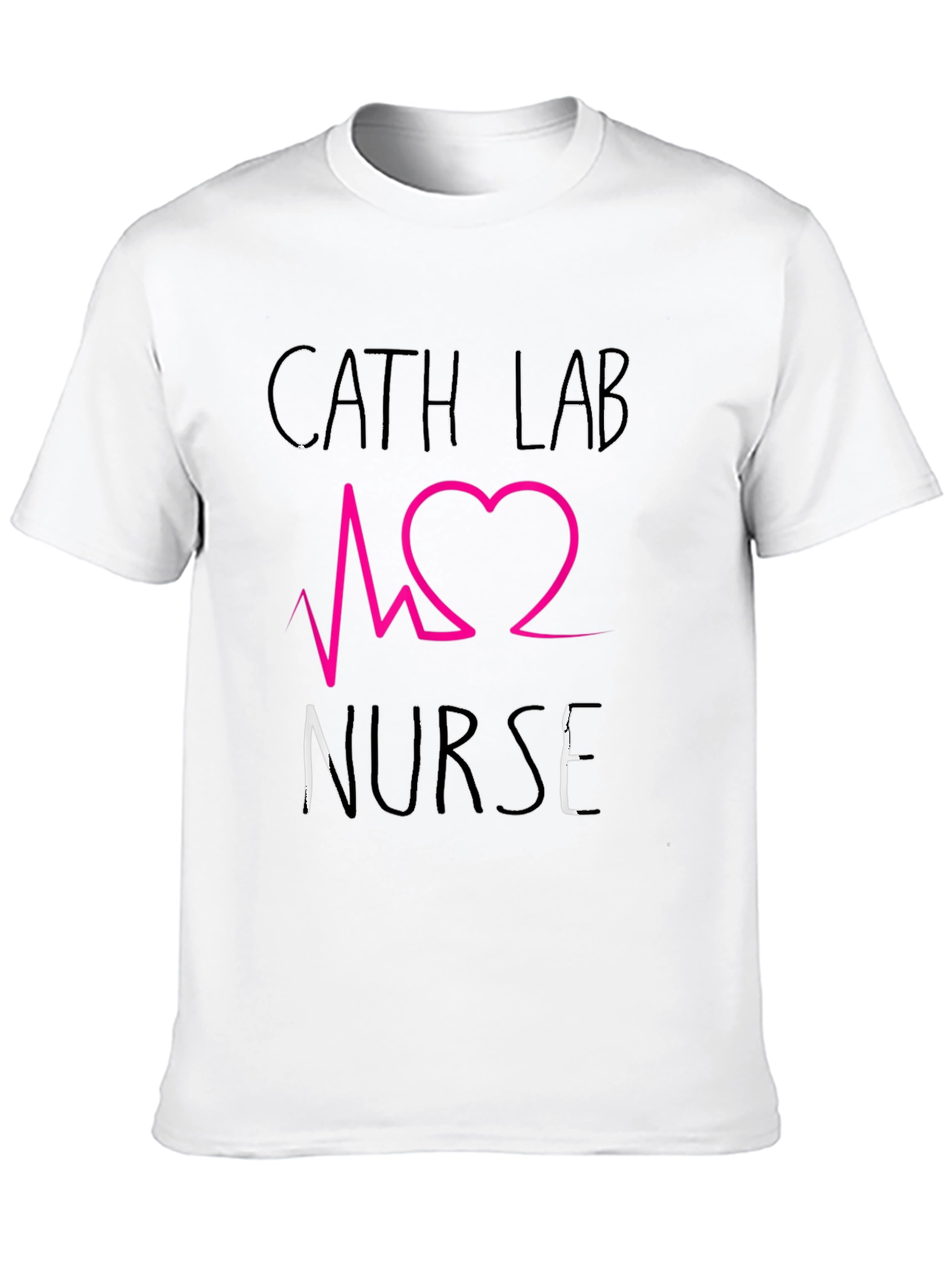 Cath Lab Nurse Graphic Tee - Heartbeat Design