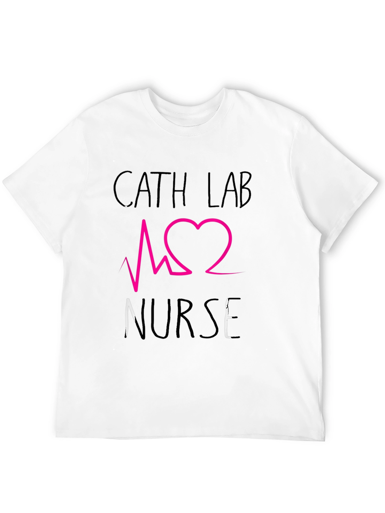 Cath Lab Nurse Graphic Tee - Heartbeat Design