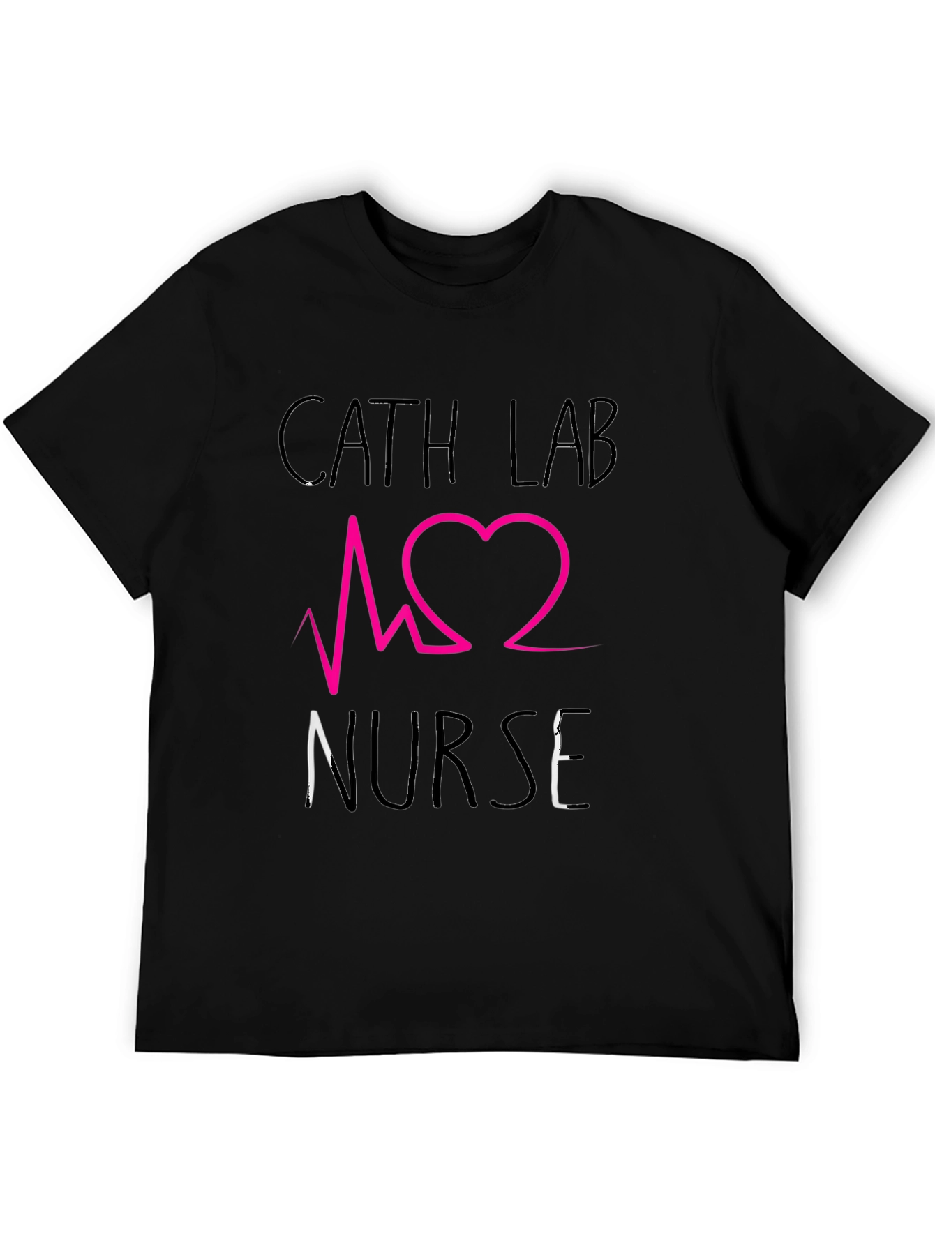 Cath Lab Nurse Graphic Tee - Heartbeat Design