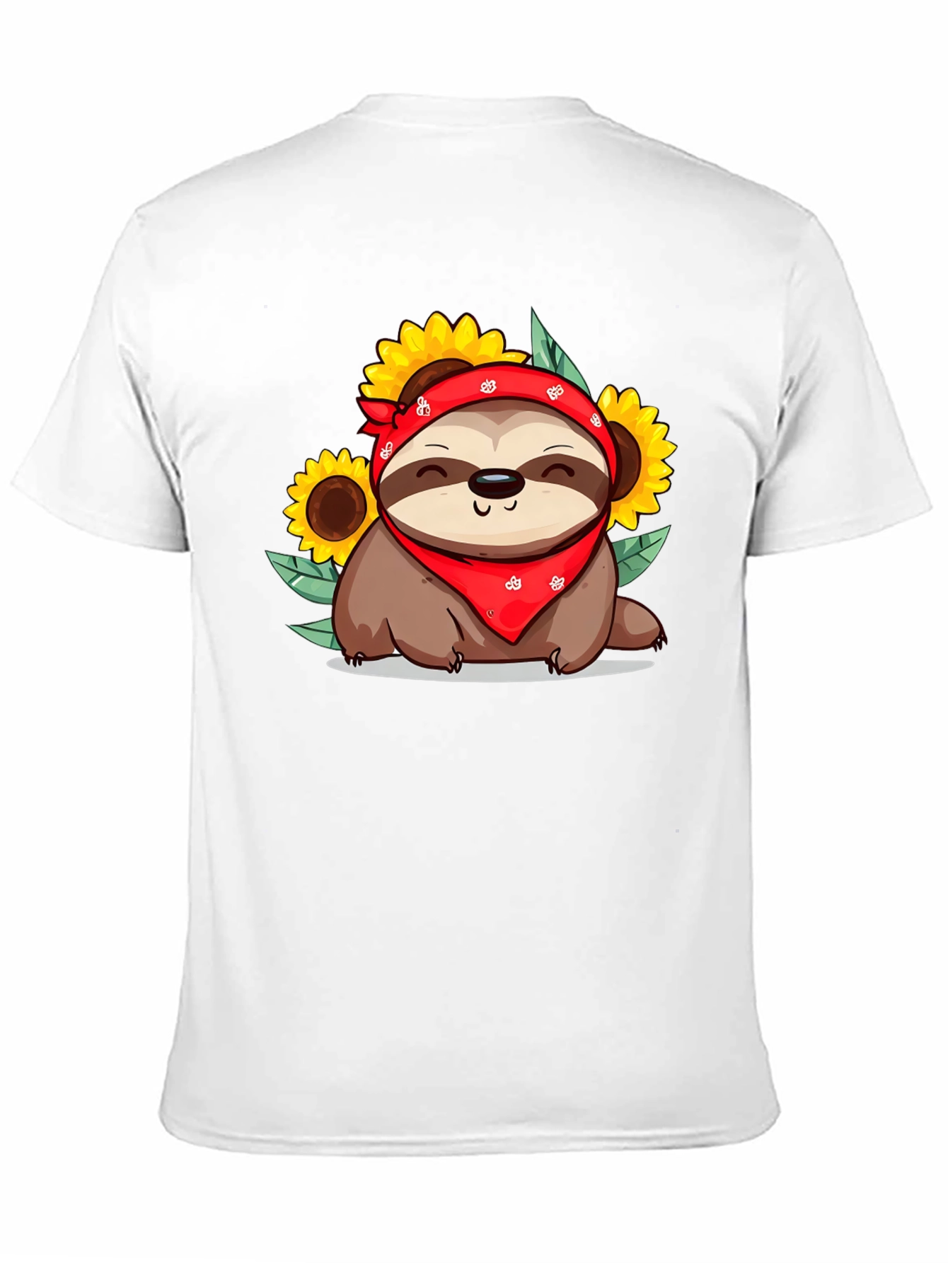 Sloth Sunflower Graphic Tee - Cute Animal Print