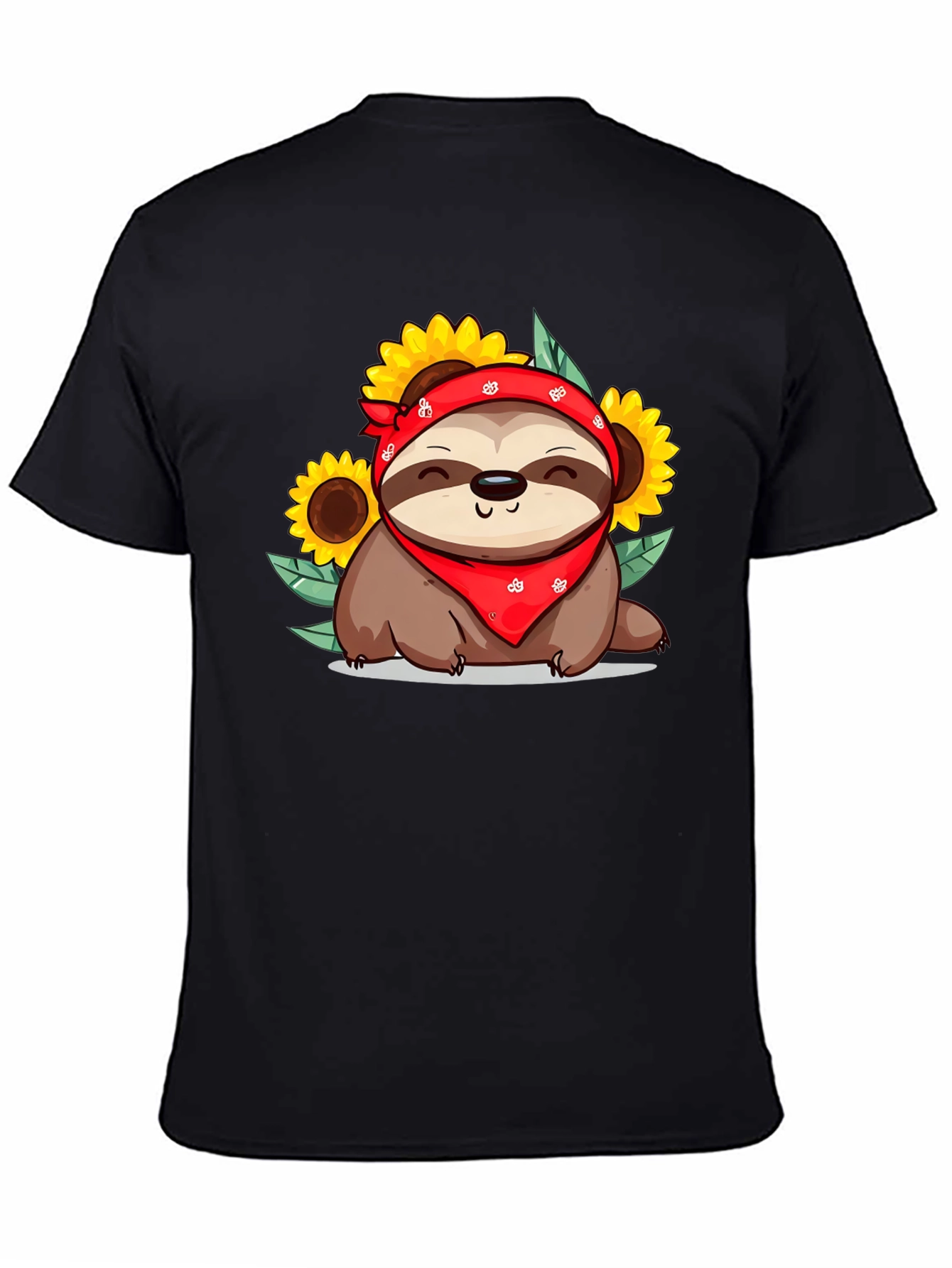 Sloth Sunflower Graphic Tee - Cute Animal Print