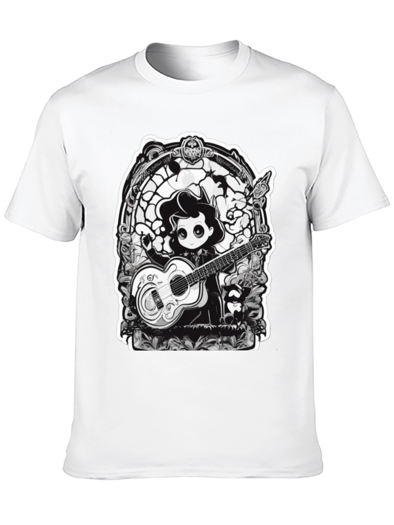 Gothic Musician Tee - Guitarist Graphic T-Shirt