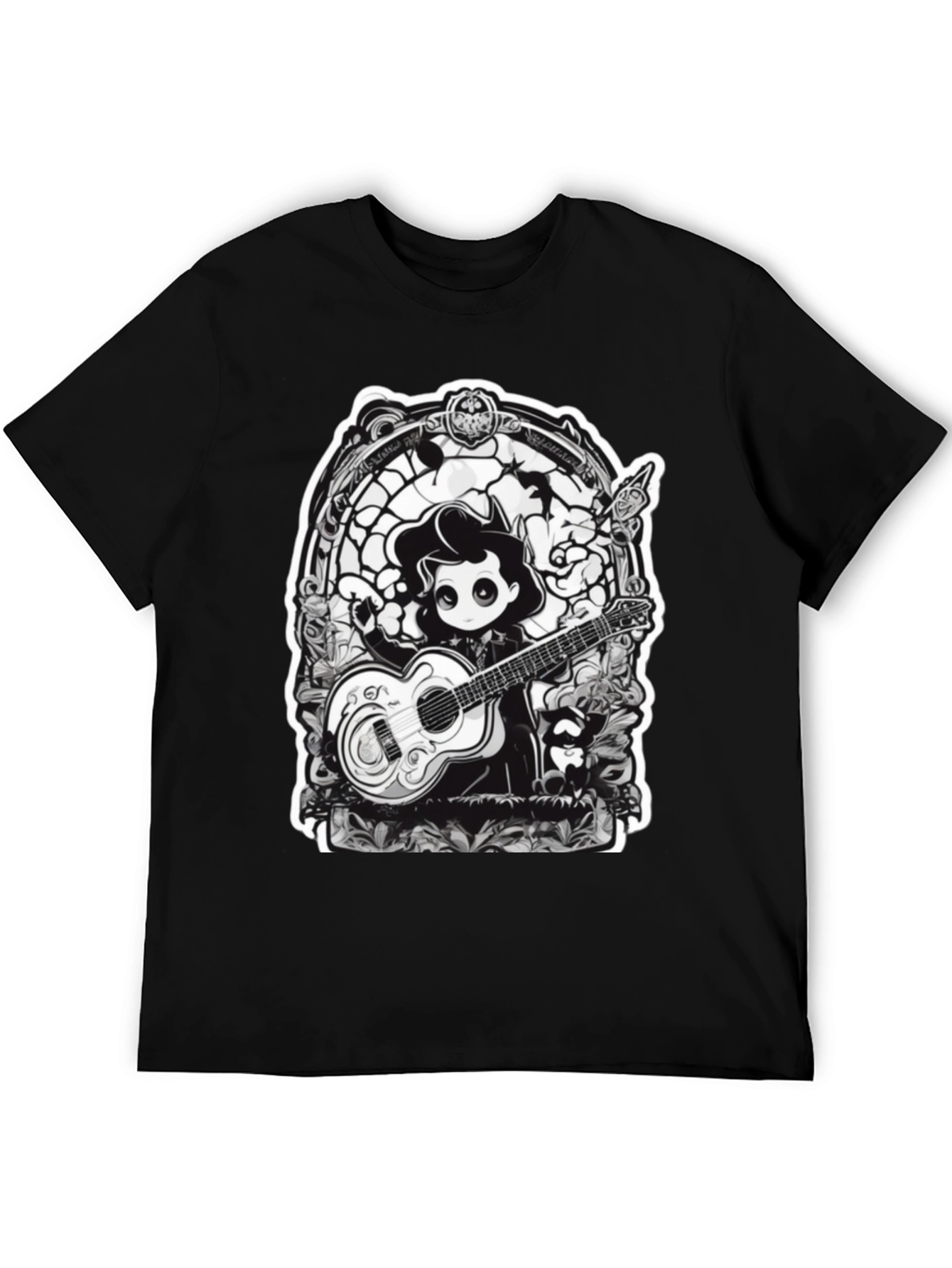 Gothic Musician Tee - Guitarist Graphic T-Shirt