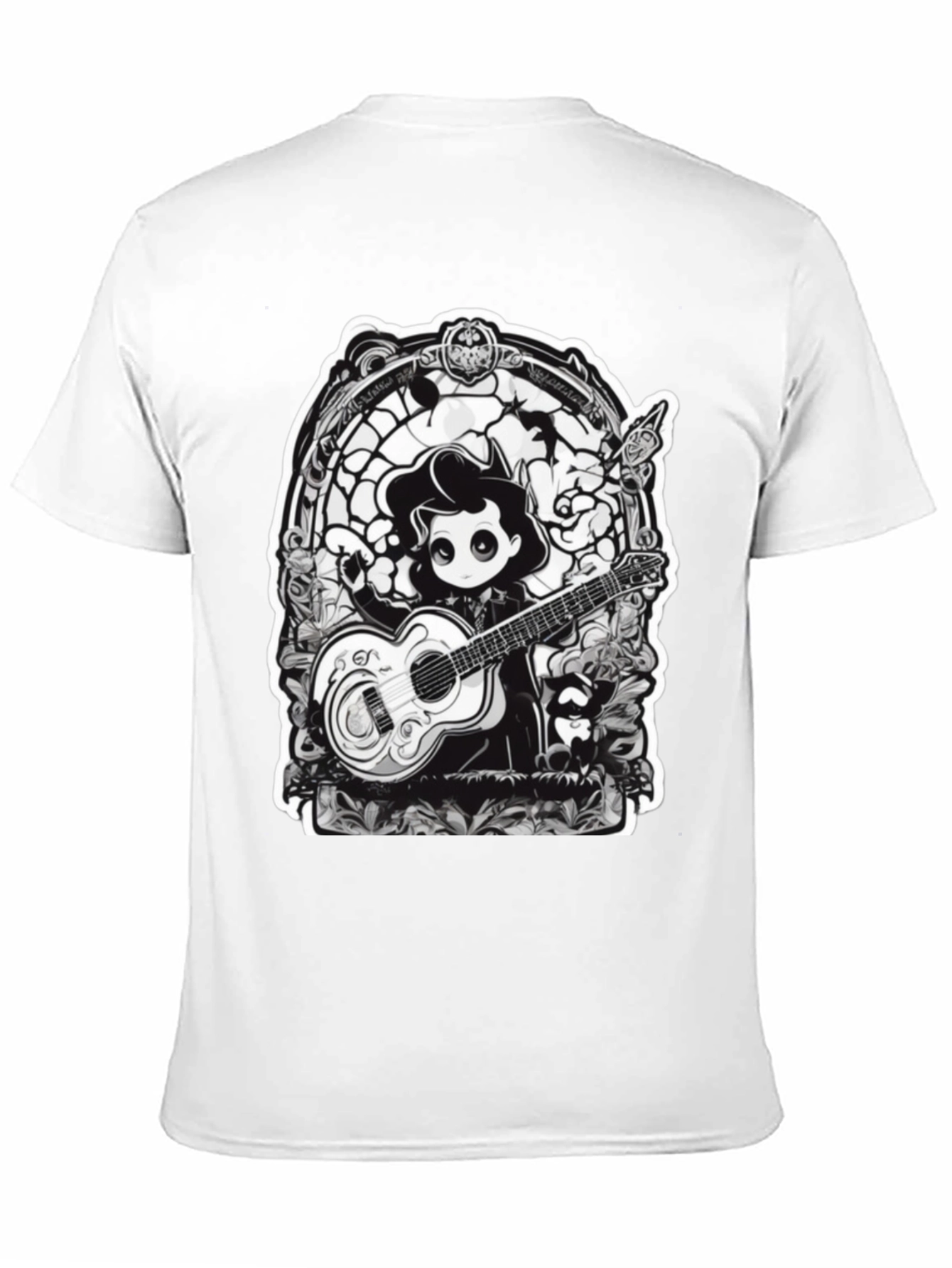 Gothic Musician Tee - Guitarist Graphic T-Shirt