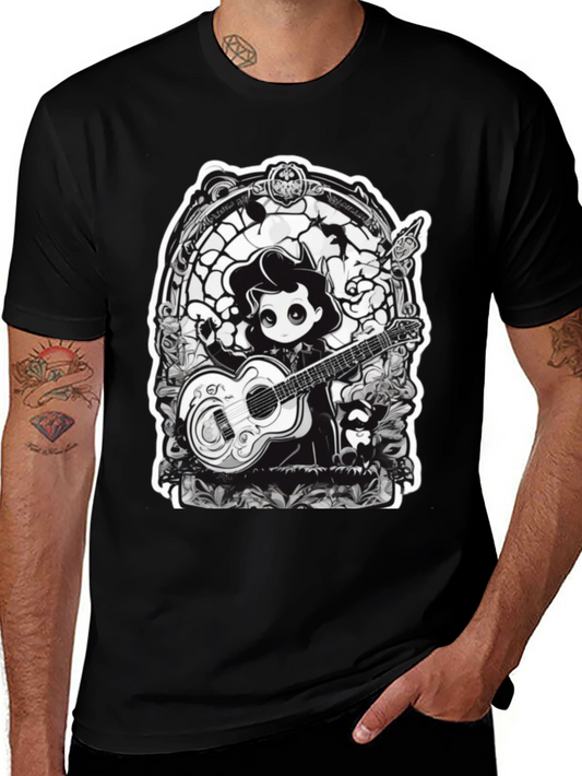 Gothic Musician Tee - Guitarist Graphic T-Shirt