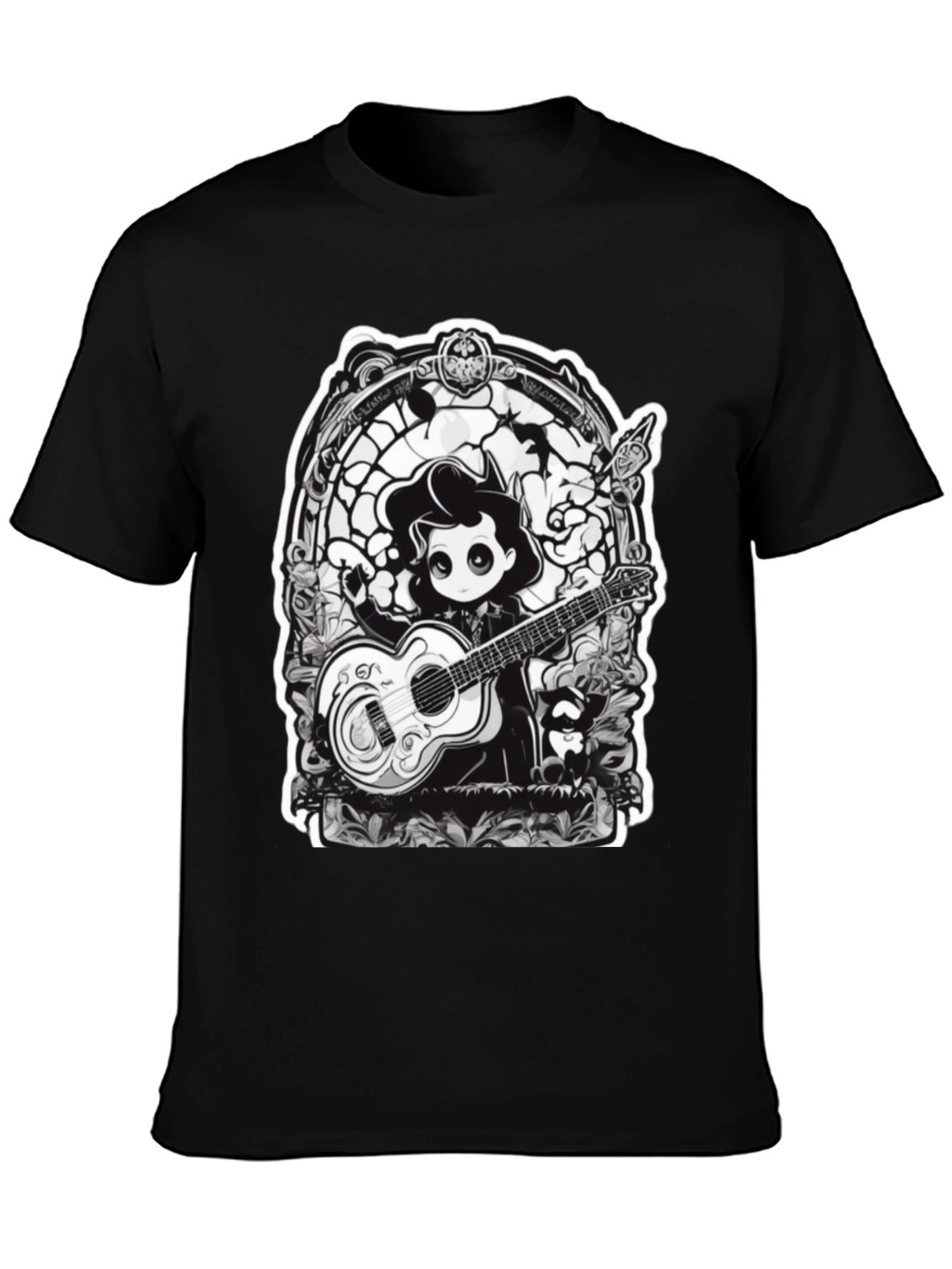 Gothic Musician Tee - Guitarist Graphic T-Shirt
