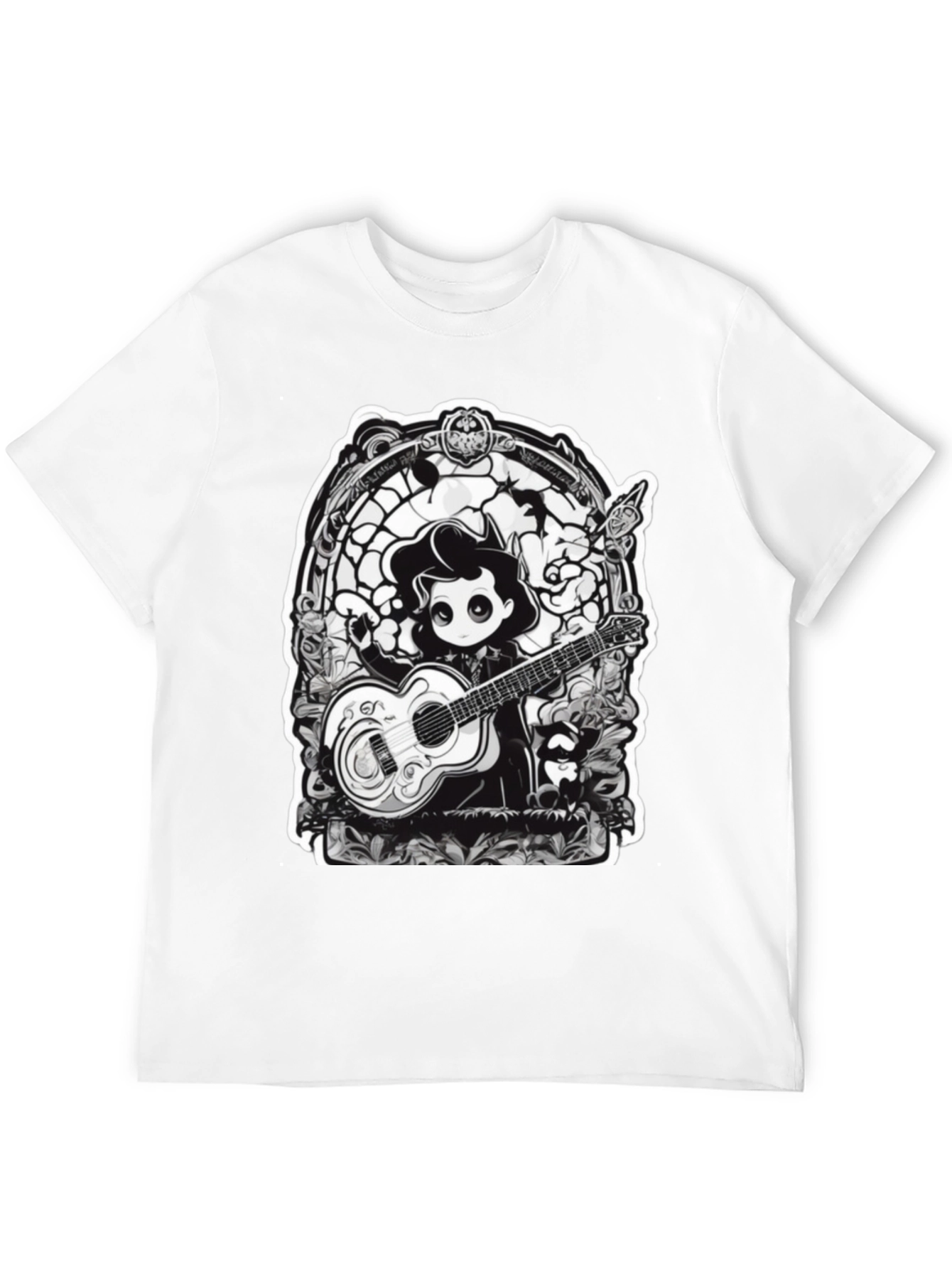 Gothic Musician Tee - Guitarist Graphic T-Shirt