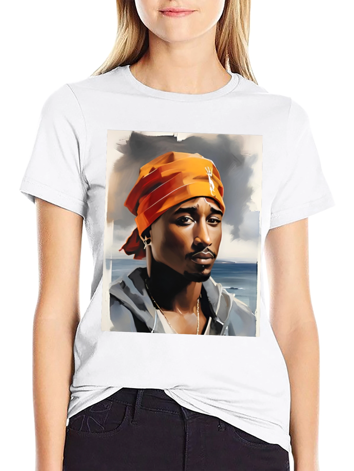 Tupac Graphic Print T-Shirt - Classic Hip Hop Style