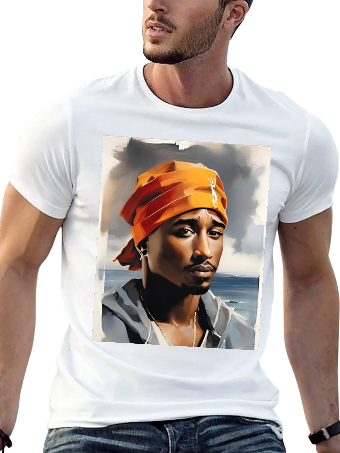 Tupac Graphic Print T-Shirt - Classic Hip Hop Style