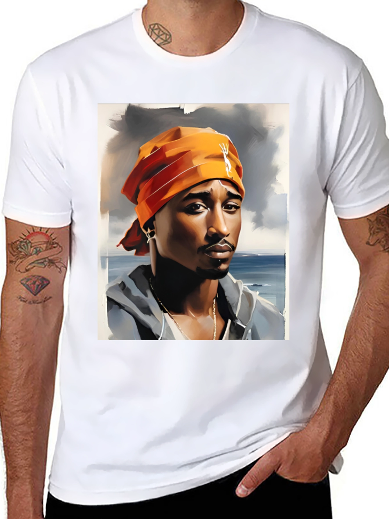 Tupac Graphic Print T-Shirt - Classic Hip Hop Style