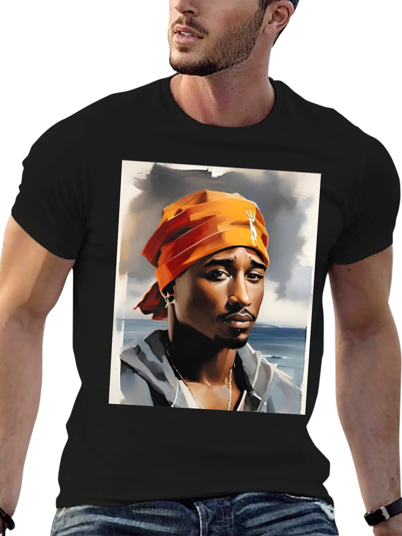 Tupac Graphic Print T-Shirt - Classic Hip Hop Style