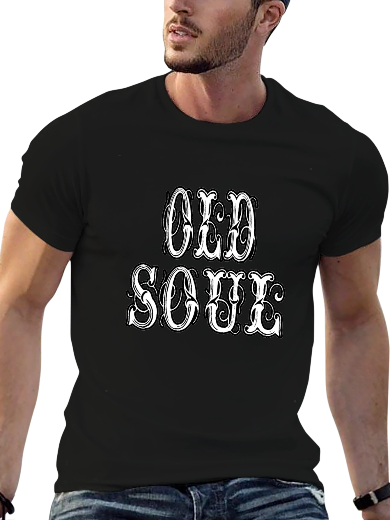 Old Soul Graphic Print Black T-Shirt