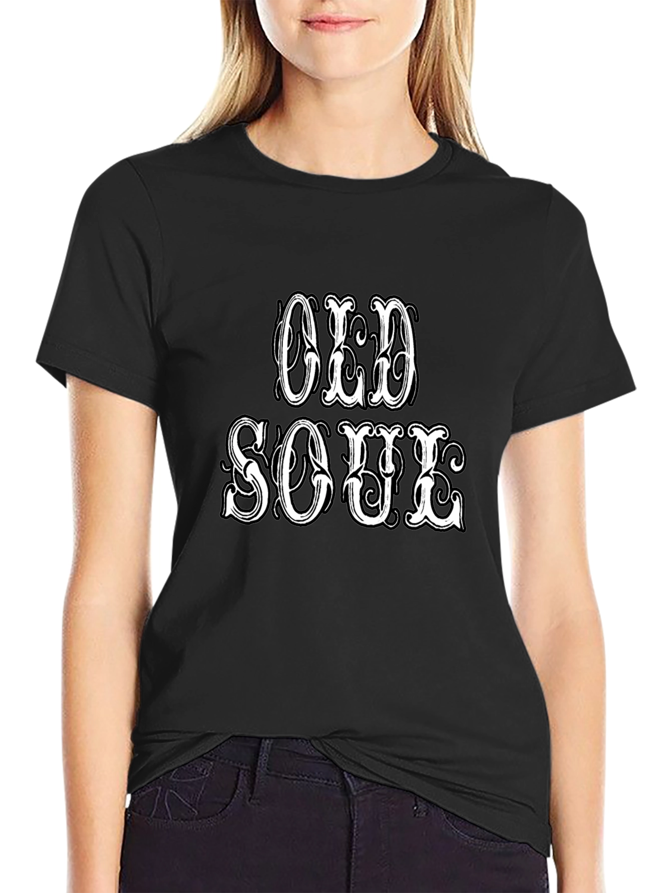 Old Soul Graphic Print Black T-Shirt