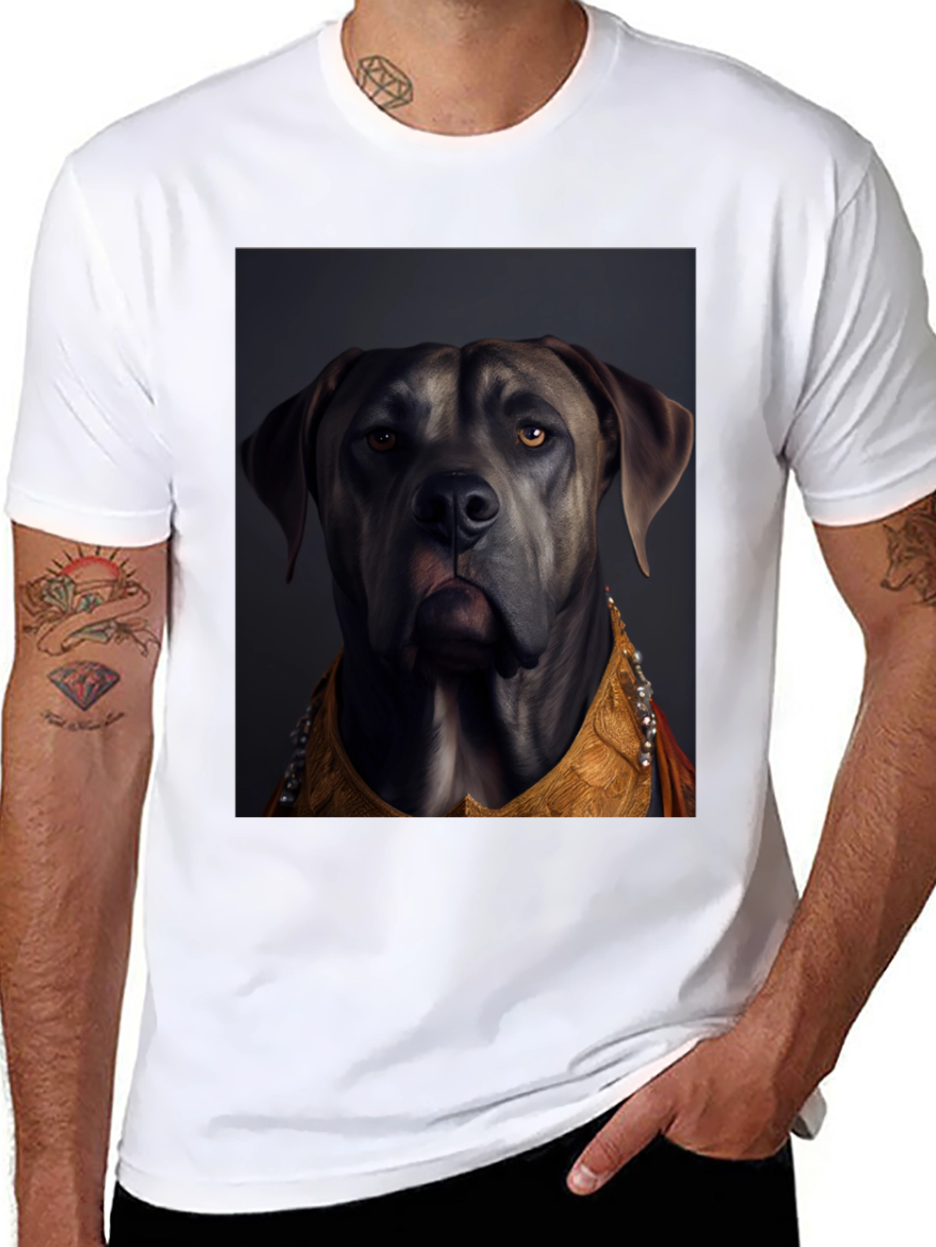 Dog Portrait Graphic Tee - Stylish Canine Art