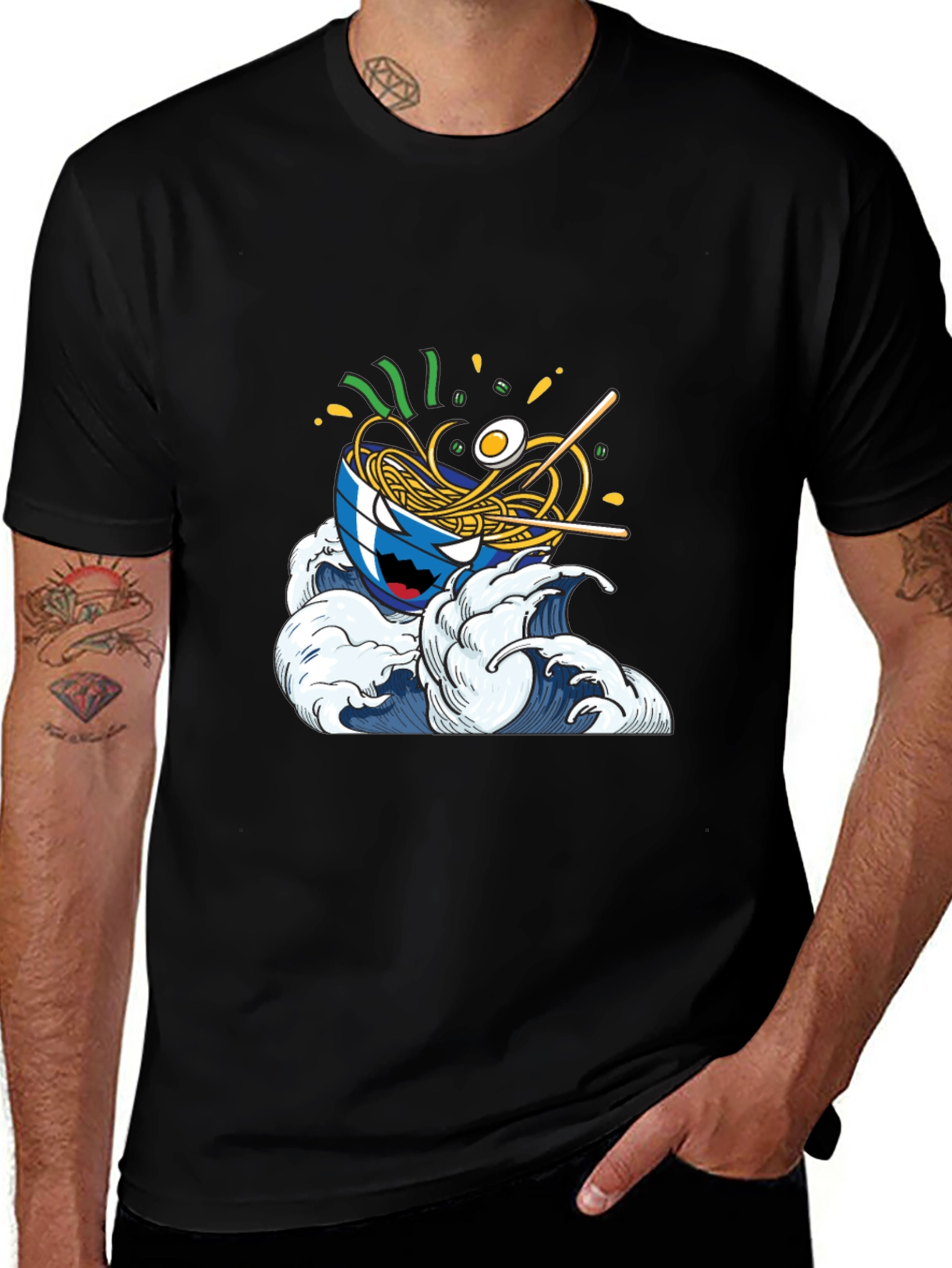 Ramen Wave Graphic Tee - Cool Anime Style