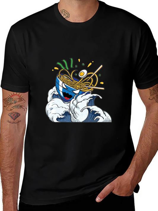 Ramen Wave Graphic Tee - Cool Anime Style