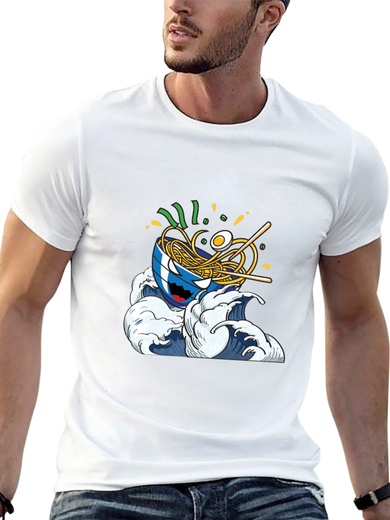 Ramen Wave Graphic Tee - Cool Anime Style
