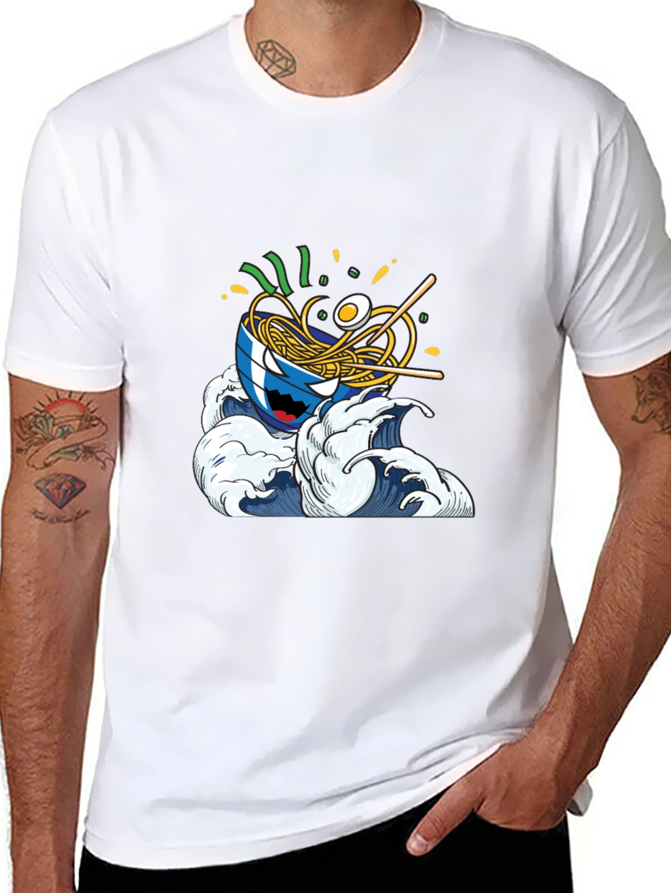 Ramen Wave Graphic Tee - Cool Anime Style