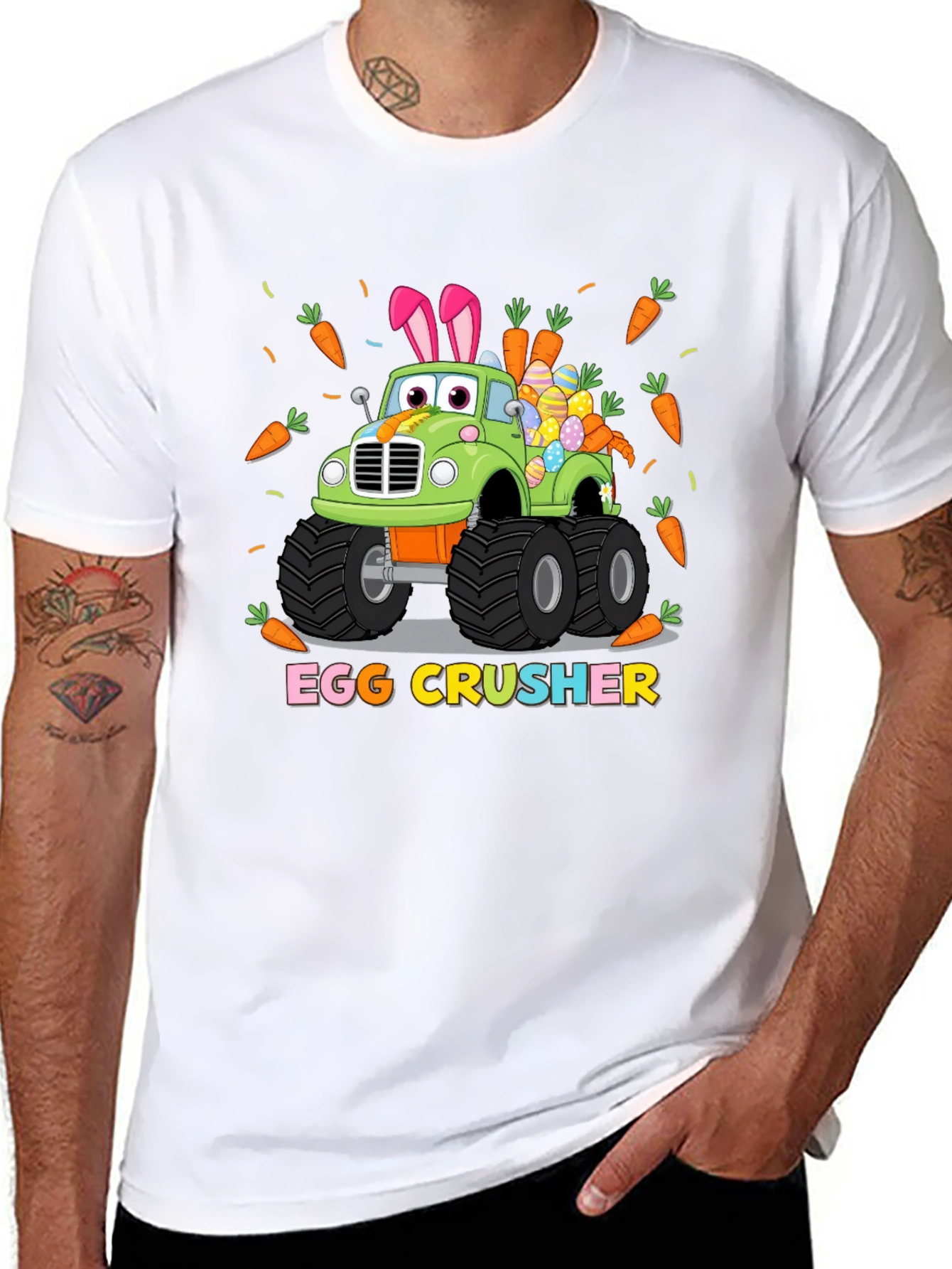 Easter Egg Crusher Truck Graphic T-Shirt