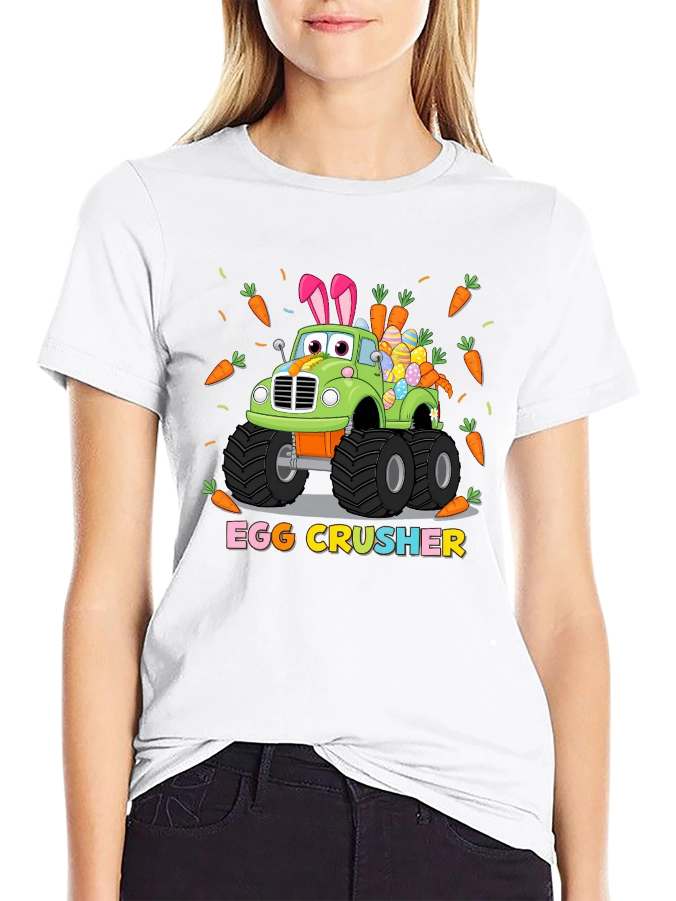 Easter Egg Crusher Truck Graphic T-Shirt