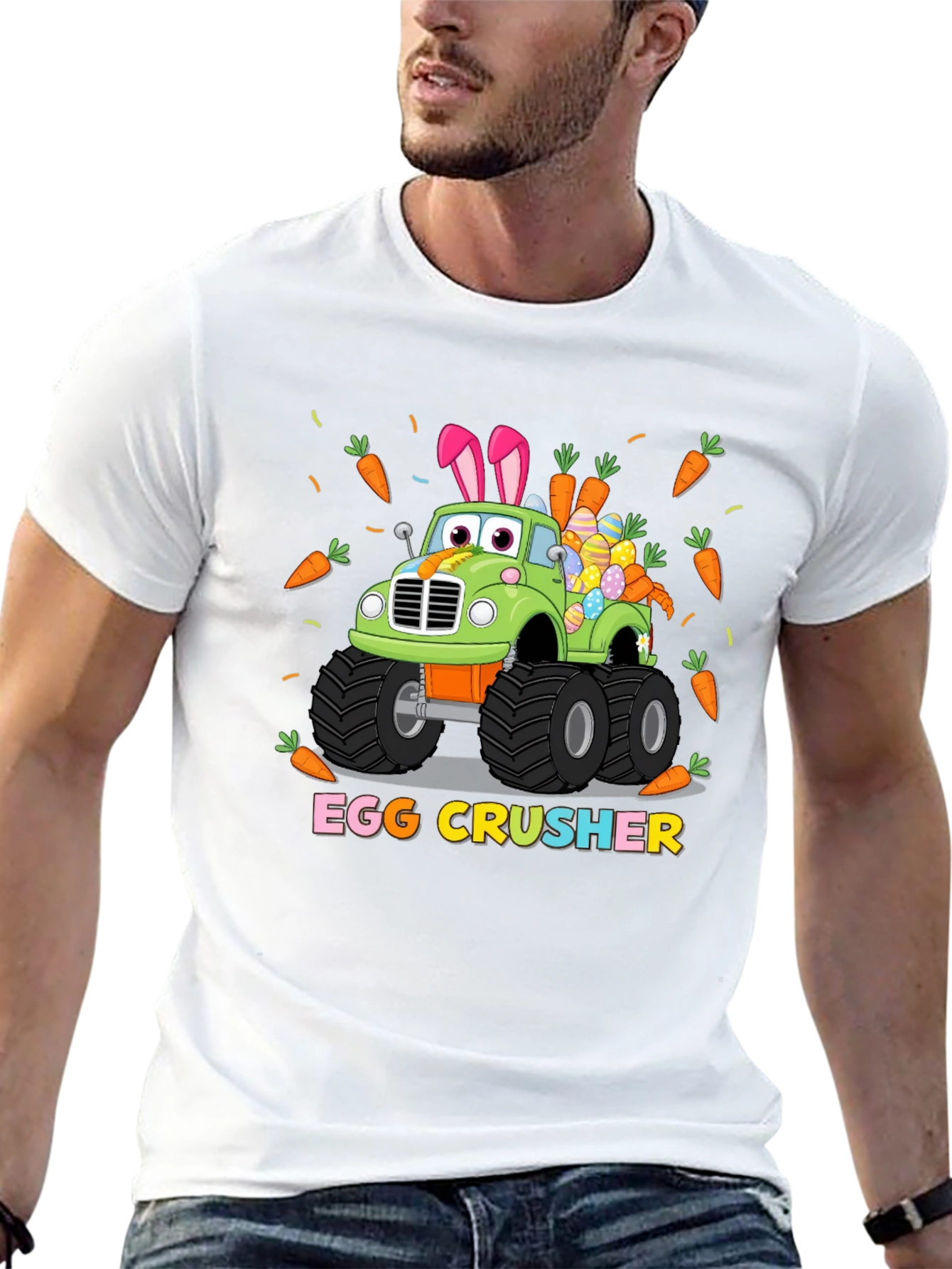 Easter Egg Crusher Truck Graphic T-Shirt