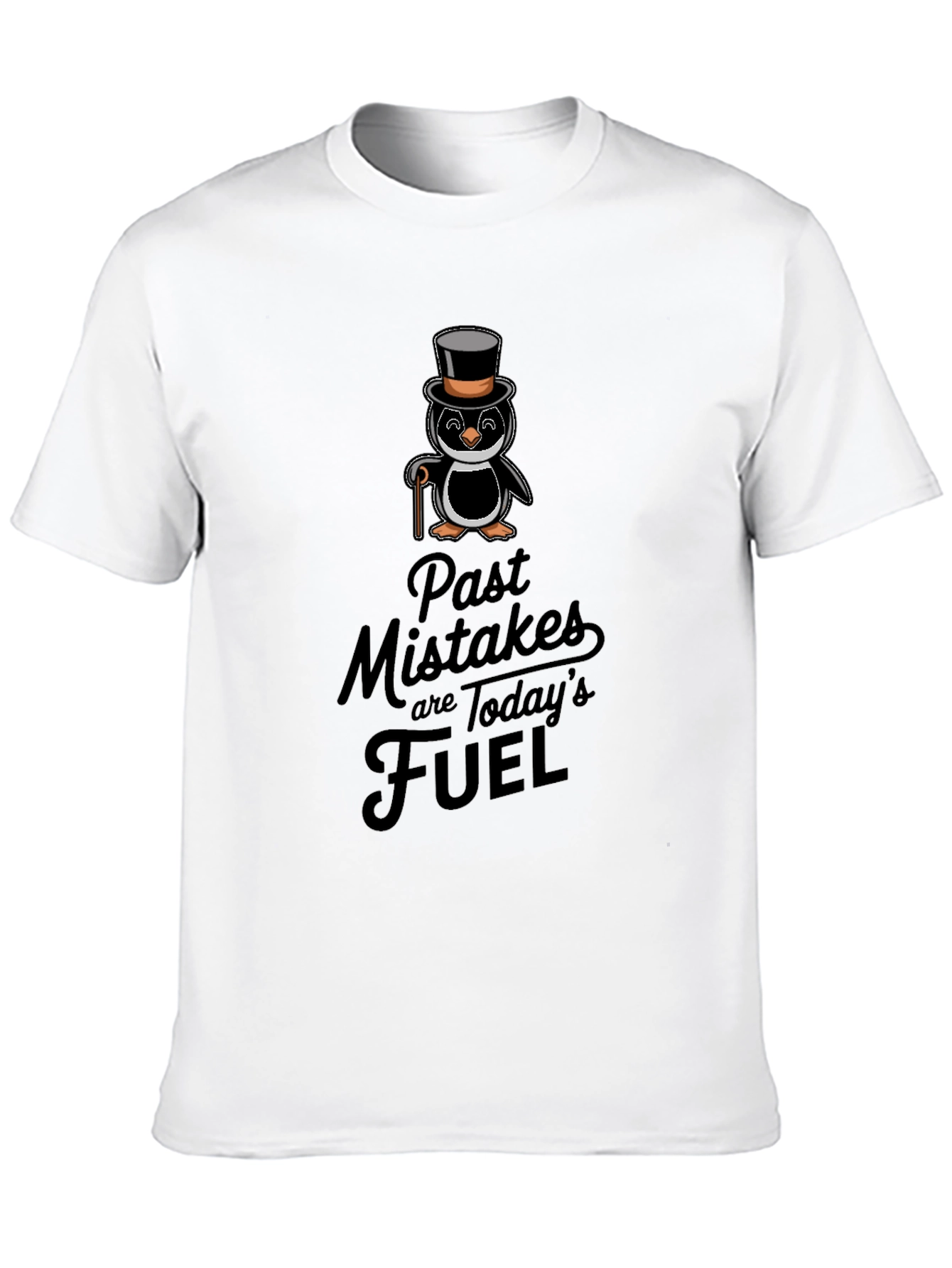 Penguin Top Hat T-Shirt - Past Mistakes Fuel