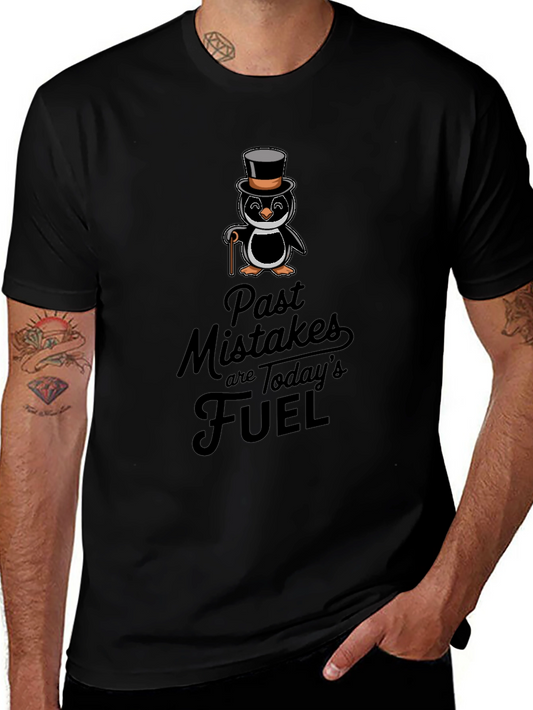 Penguin Top Hat T-Shirt - Past Mistakes Fuel