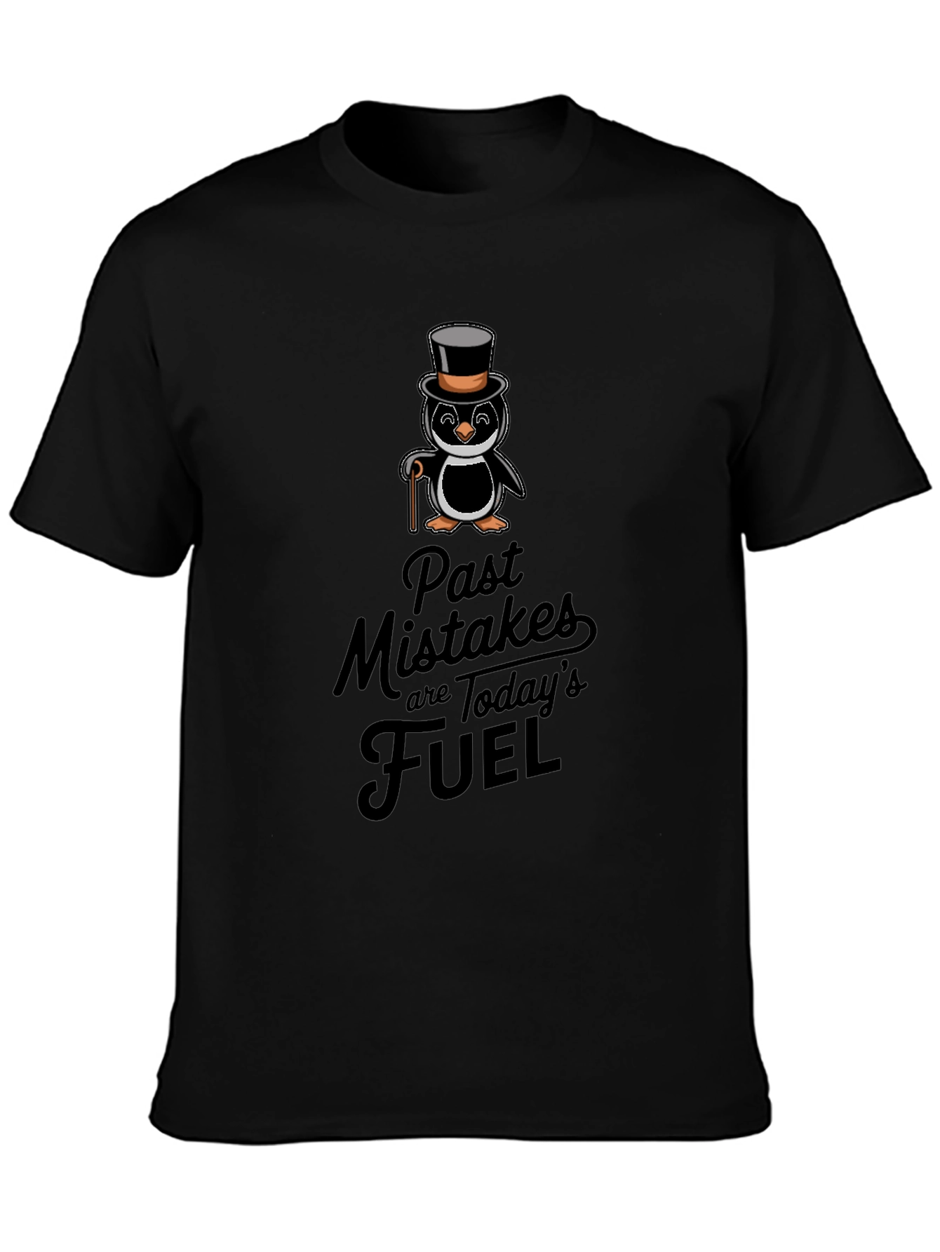 Penguin Top Hat T-Shirt - Past Mistakes Fuel